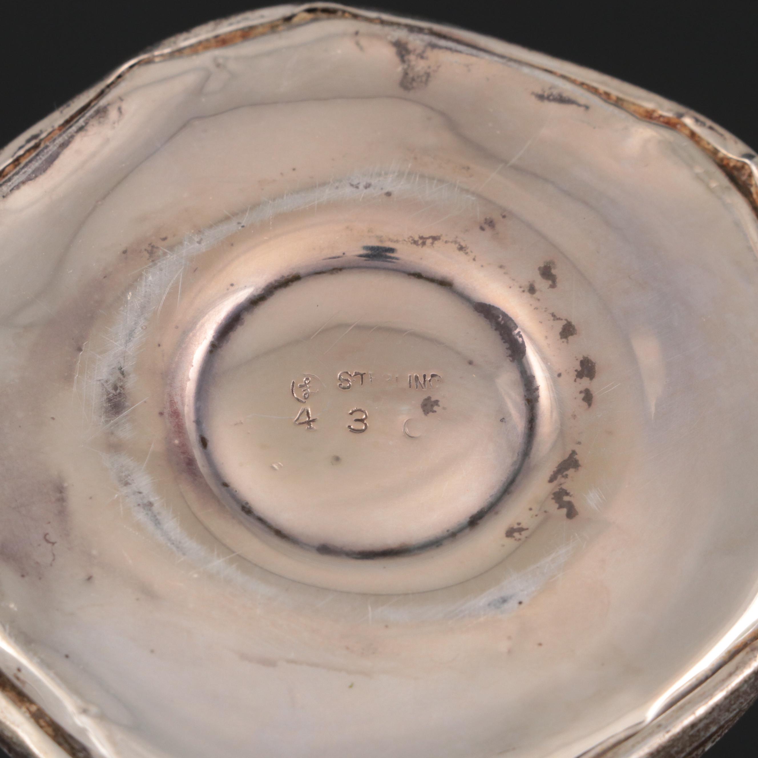 La Pierre Mfg. Co. Sterling Trumpet Vase with Sterling and Plate Napkin Rings