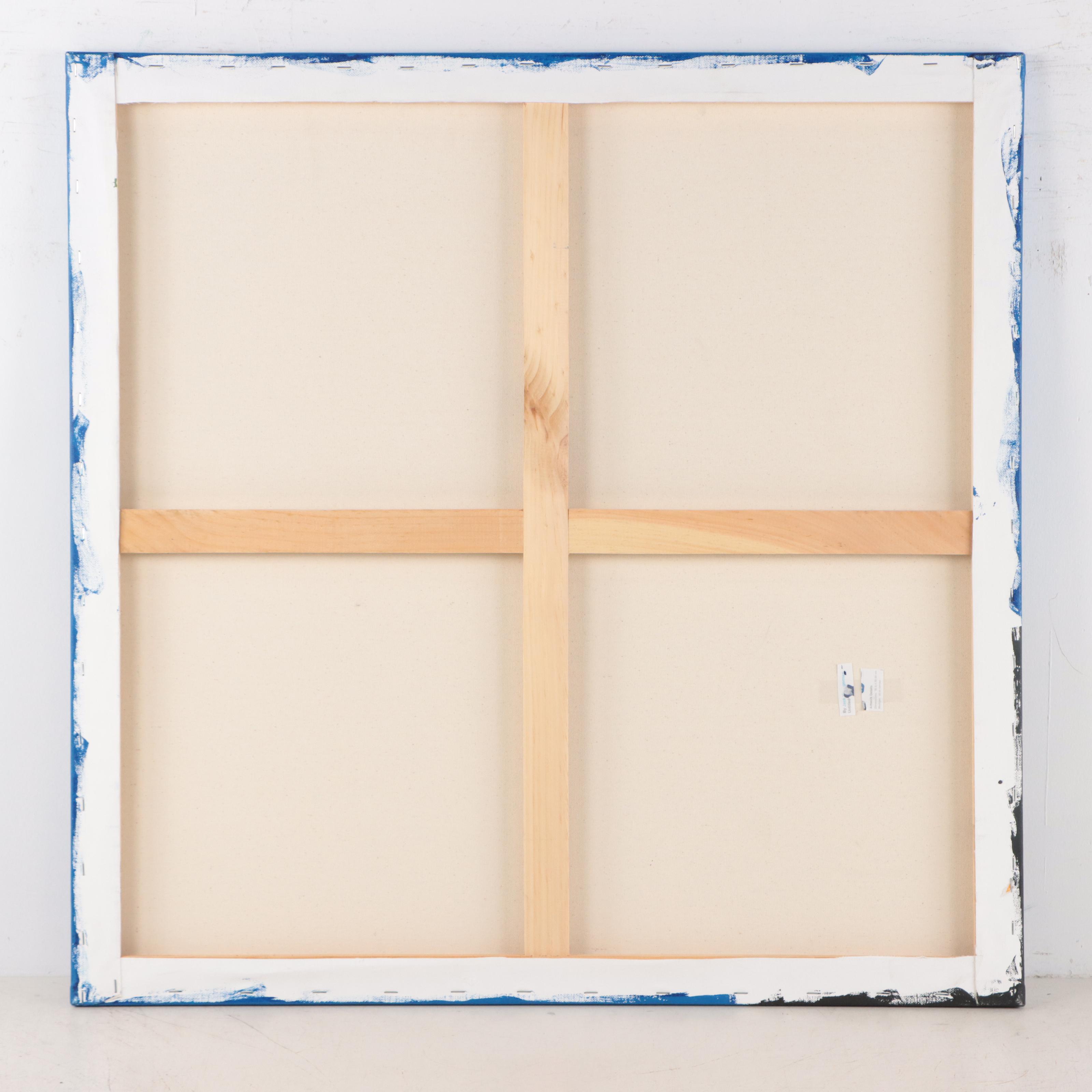 Abstract Botanical Acrylic Painting After Jack Youngerman, 21st Century