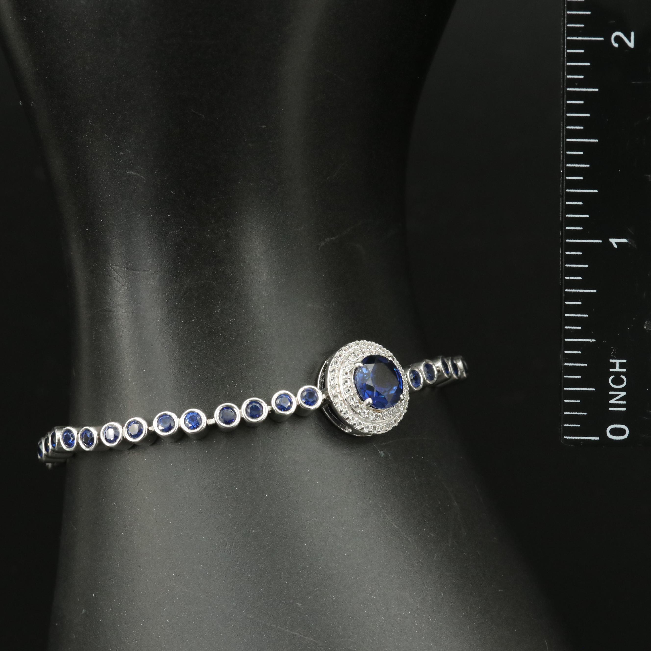 Sterling Sapphire Bolo Bracelet