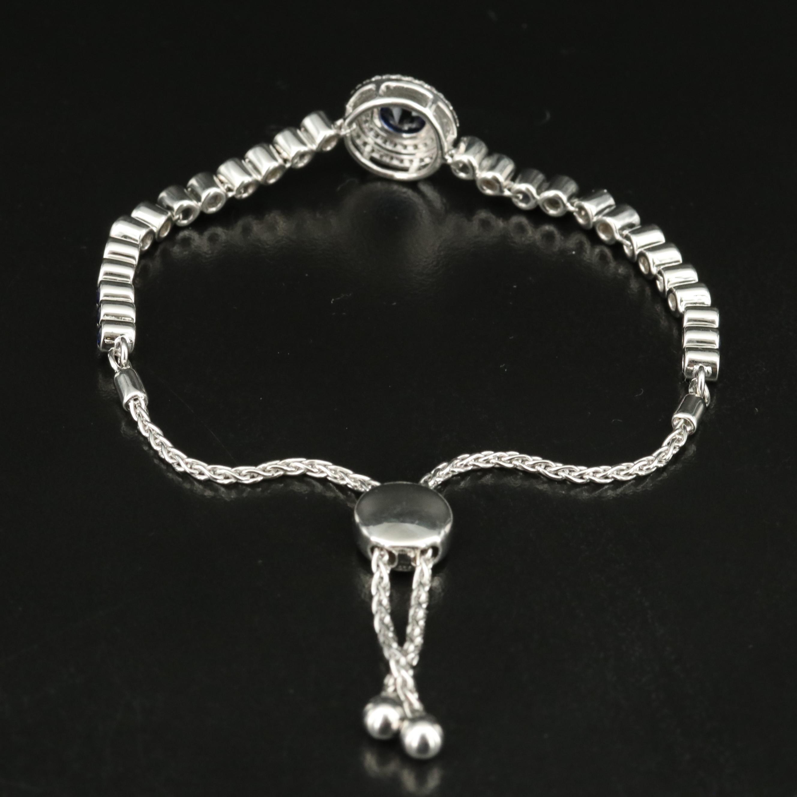 Sterling Sapphire Bolo Bracelet