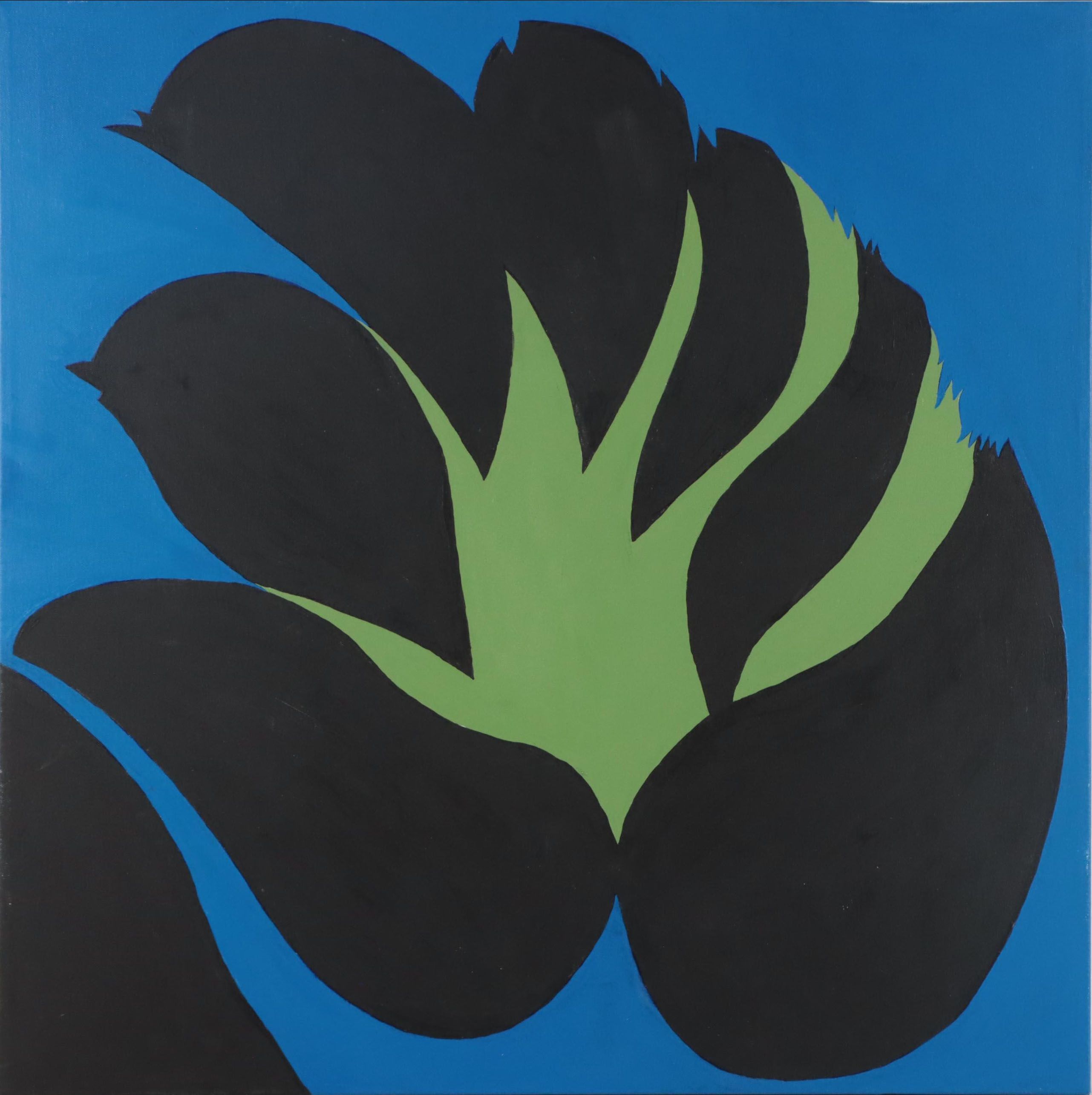 Abstract Botanical Acrylic Painting After Jack Youngerman, 21st Century