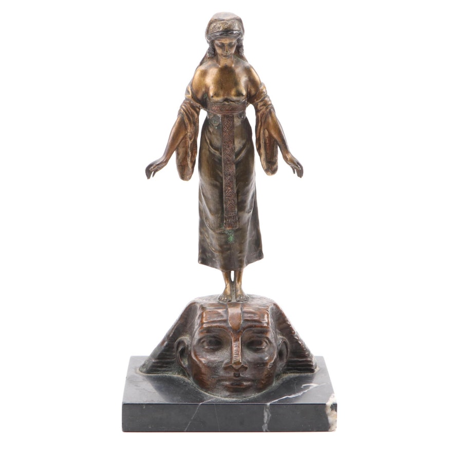 Egyptian Revival Austrian Cold-Painted Bronze Sculpture after Andor Ruff