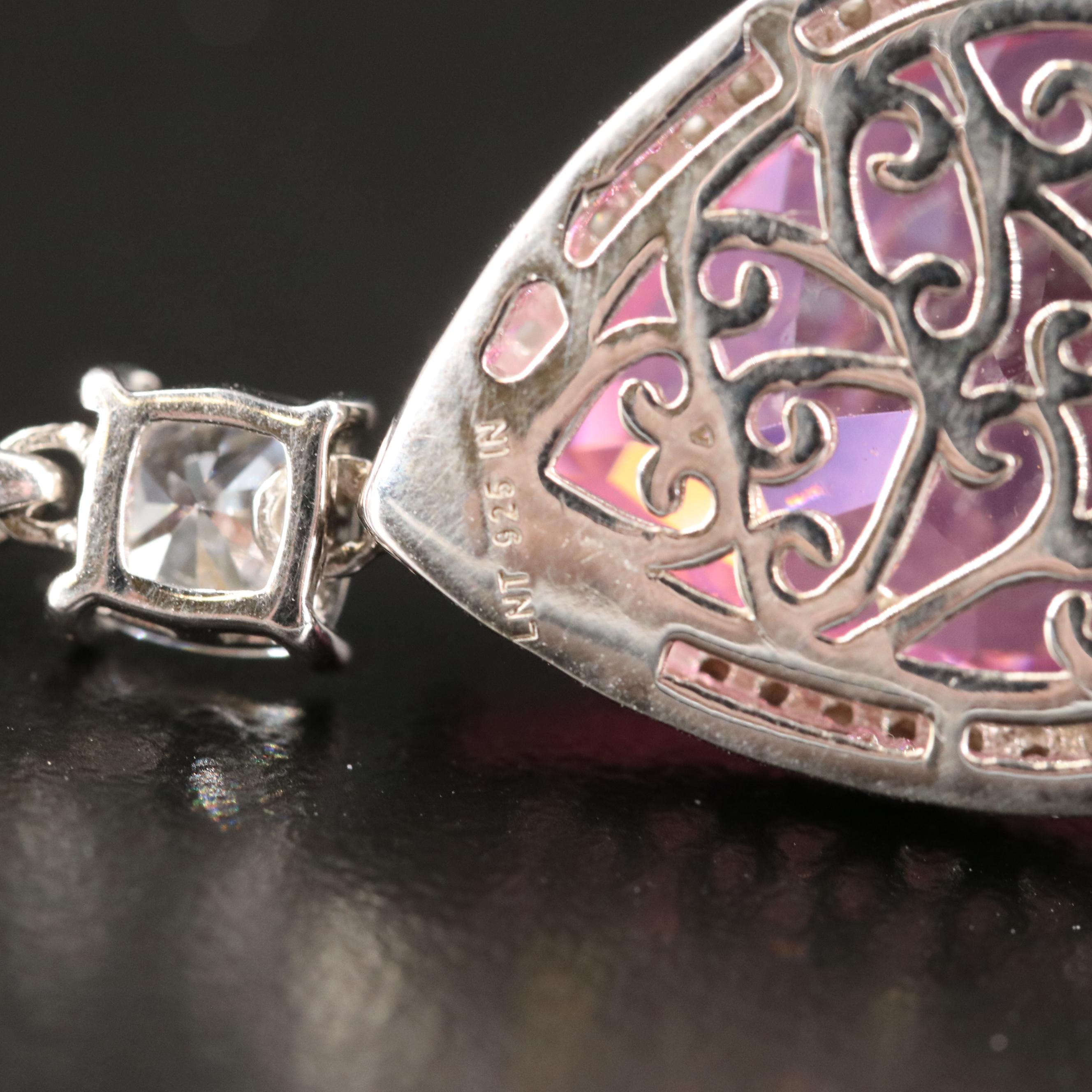 Sterling Cubic Zirconia Teardrop Pendant Necklaces