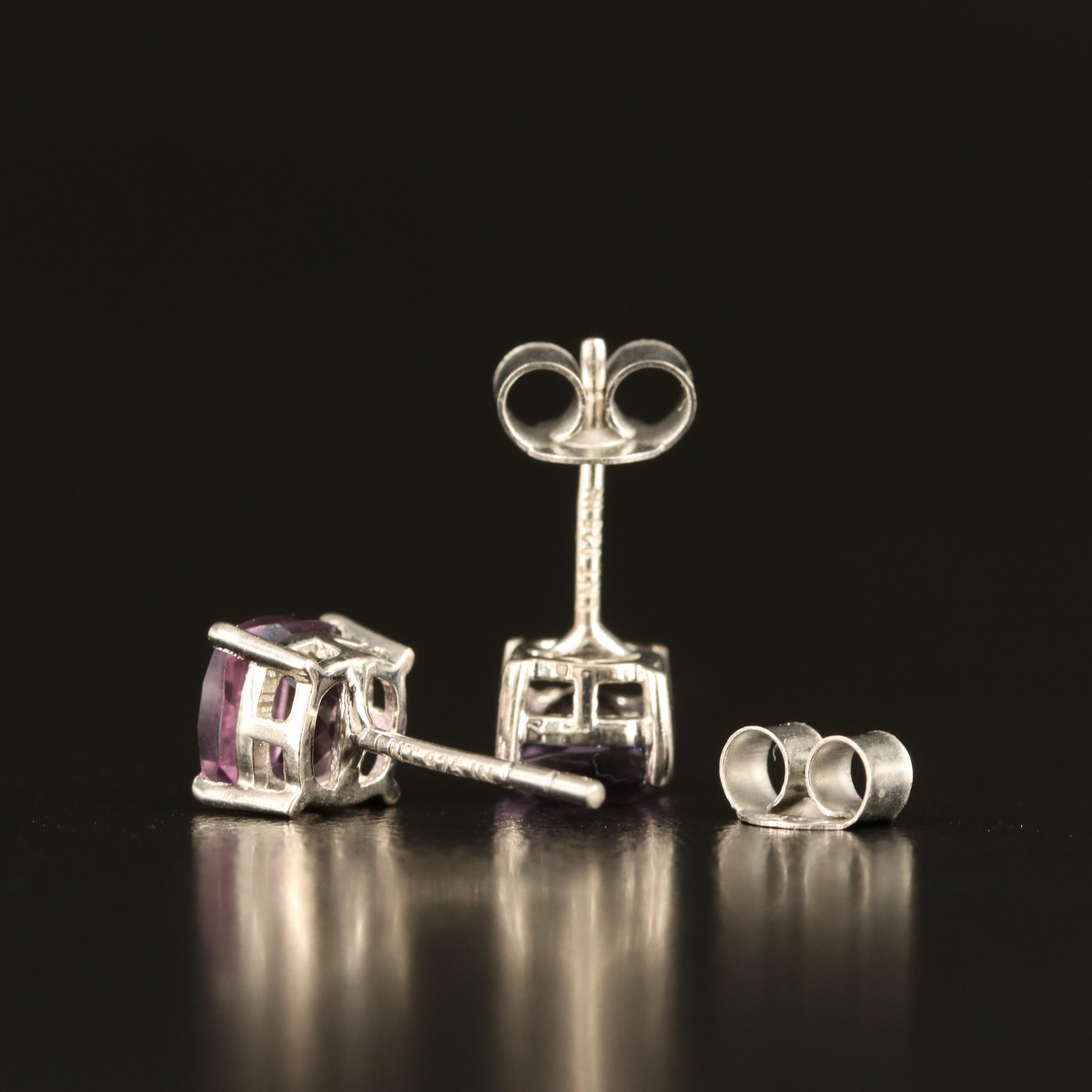 Sterling Glass Stud Earrings