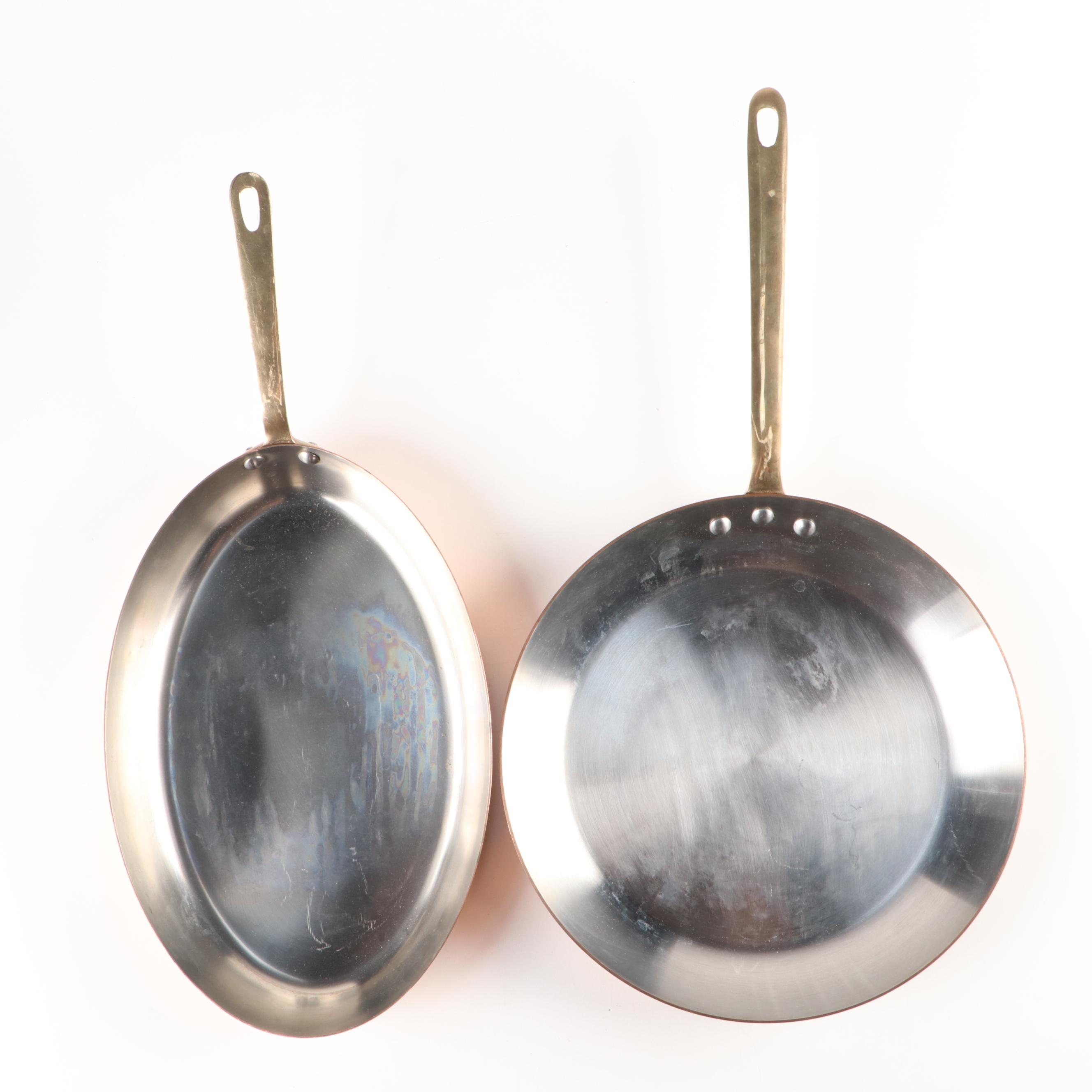 Williams-Sonoma Copper Pans with White Glazed Ceramic Mixing Bowls