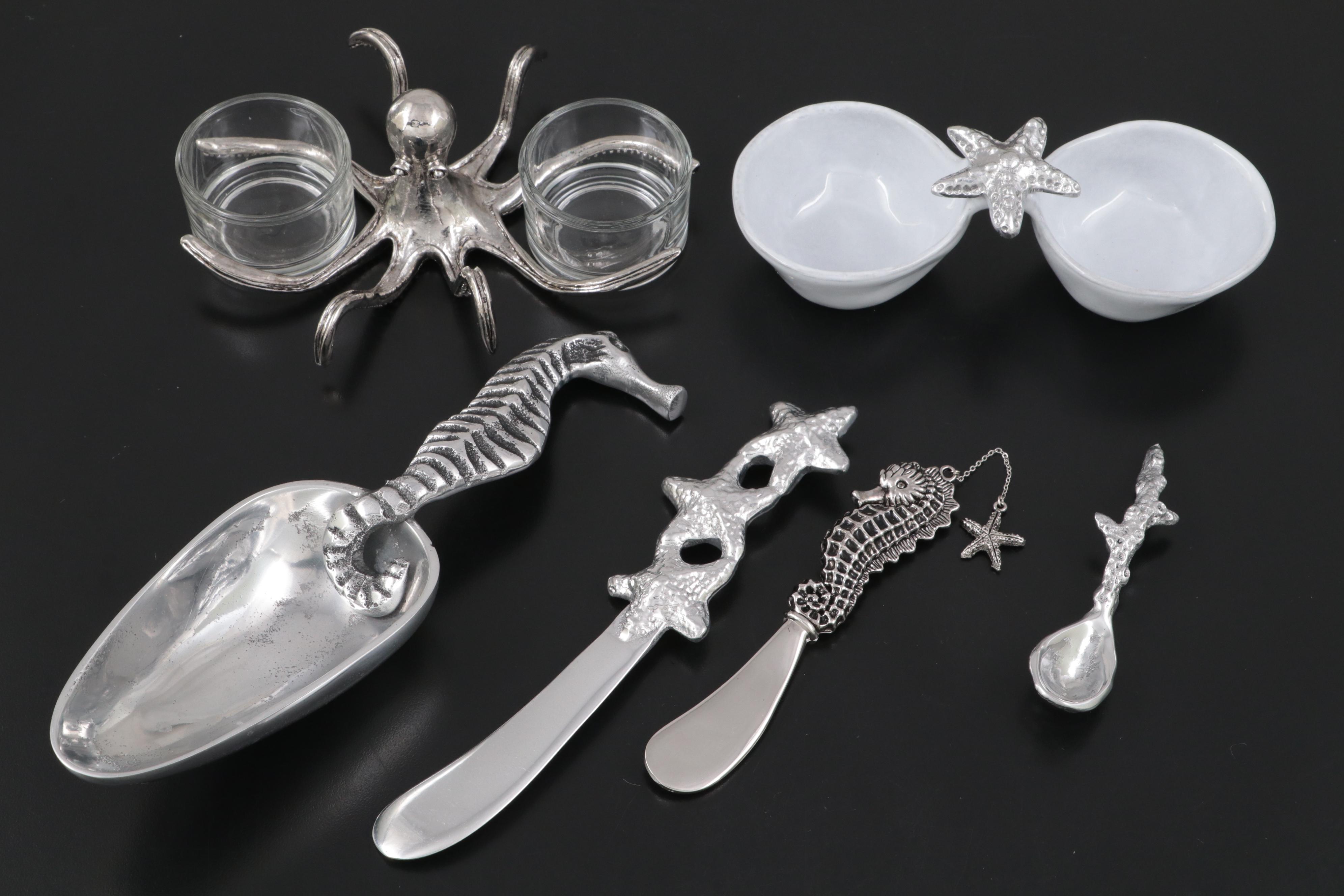 Marine Animal Themed Tableware Including Costa Vere Place Card Holders