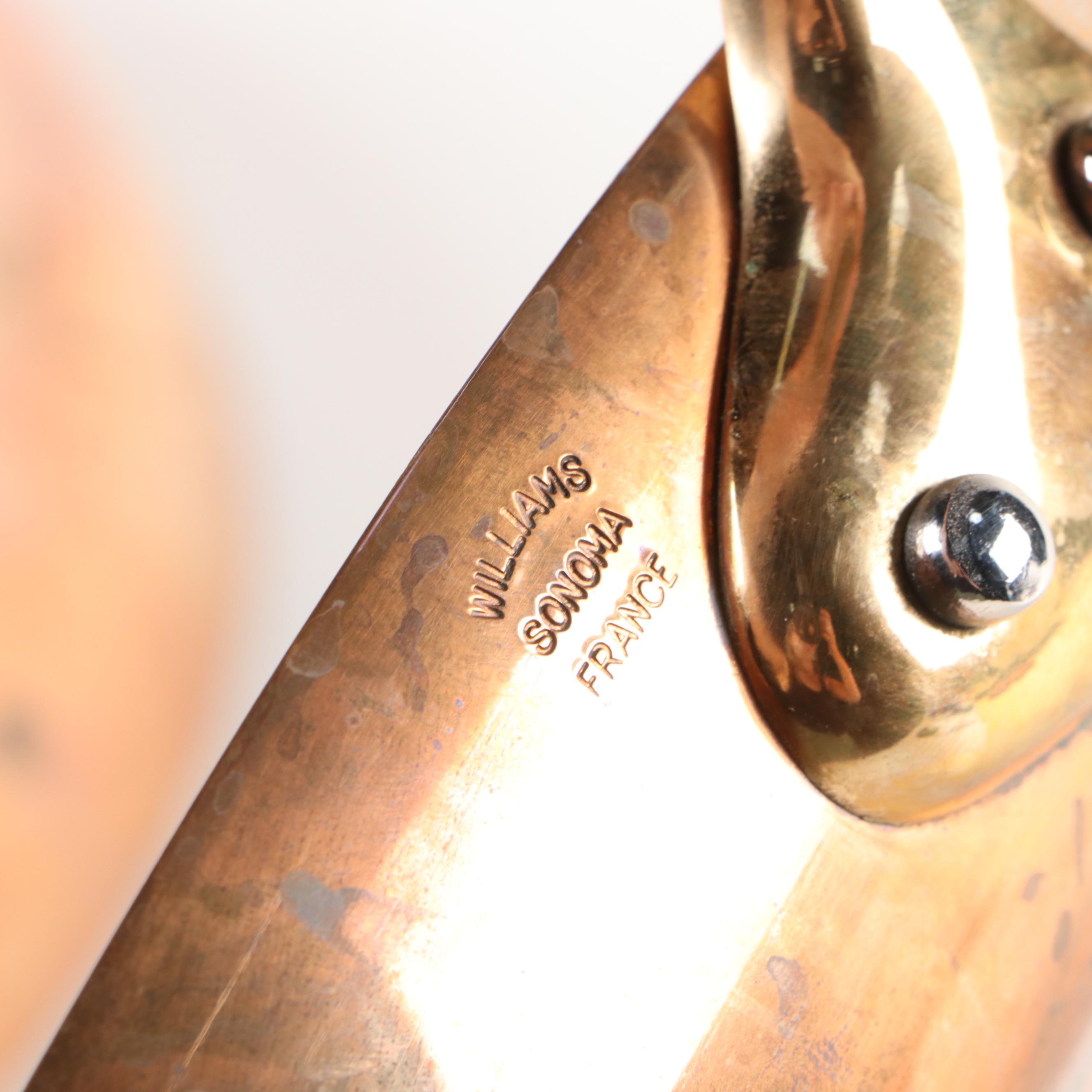 Williams-Sonoma Copper Pans with White Glazed Ceramic Mixing Bowls