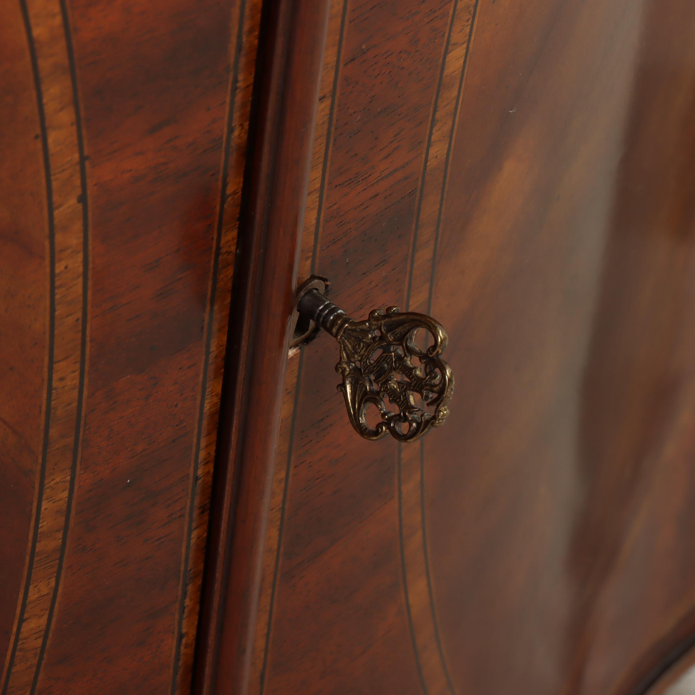 Maitland-Smith George III Style Mahogany and Crossbanded Serpentine Side Cabinet