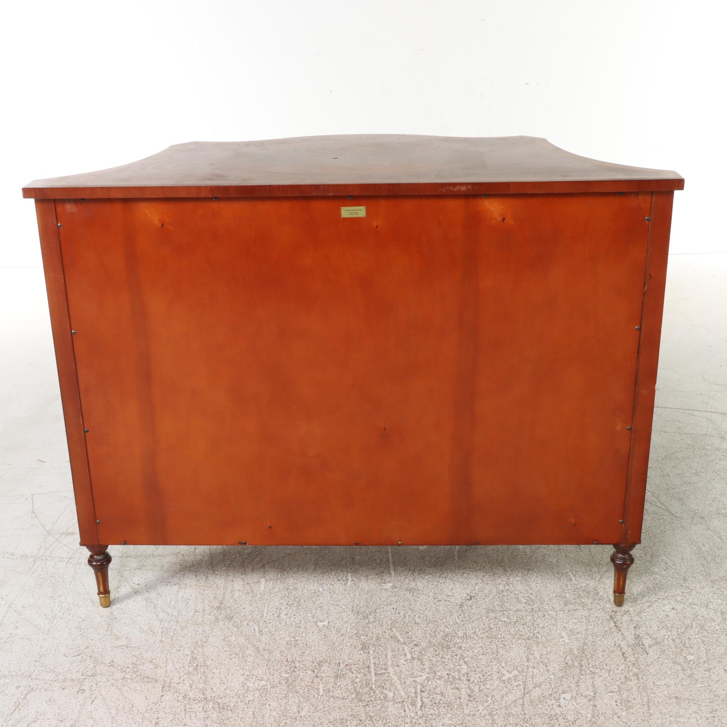 Maitland-Smith George III Style Mahogany and Crossbanded Serpentine Side Cabinet
