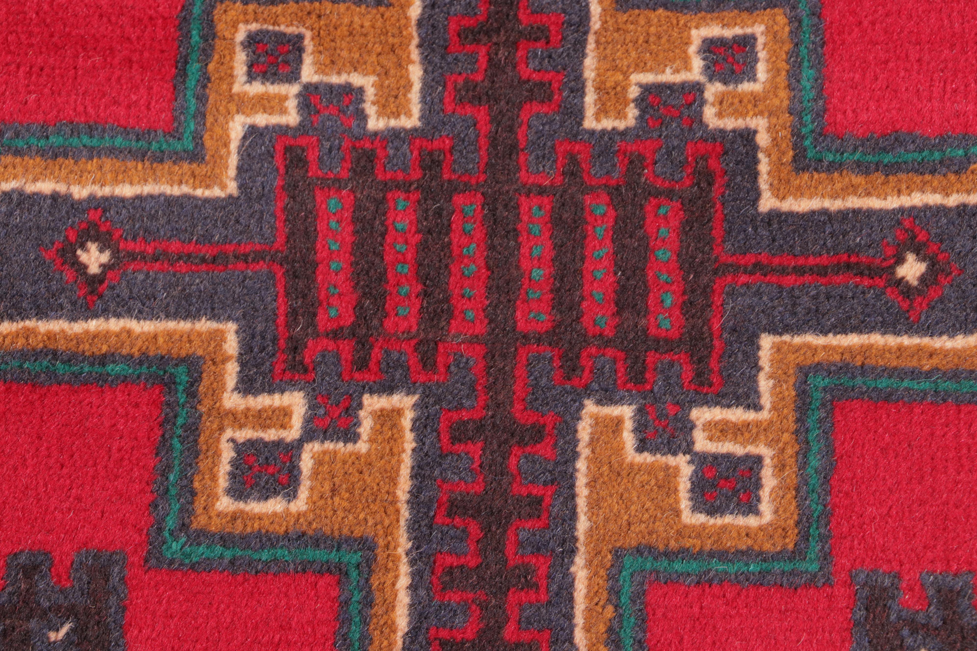 2'7 x 4'9 Hand-Knotted Afghan Teimani Accent Rug