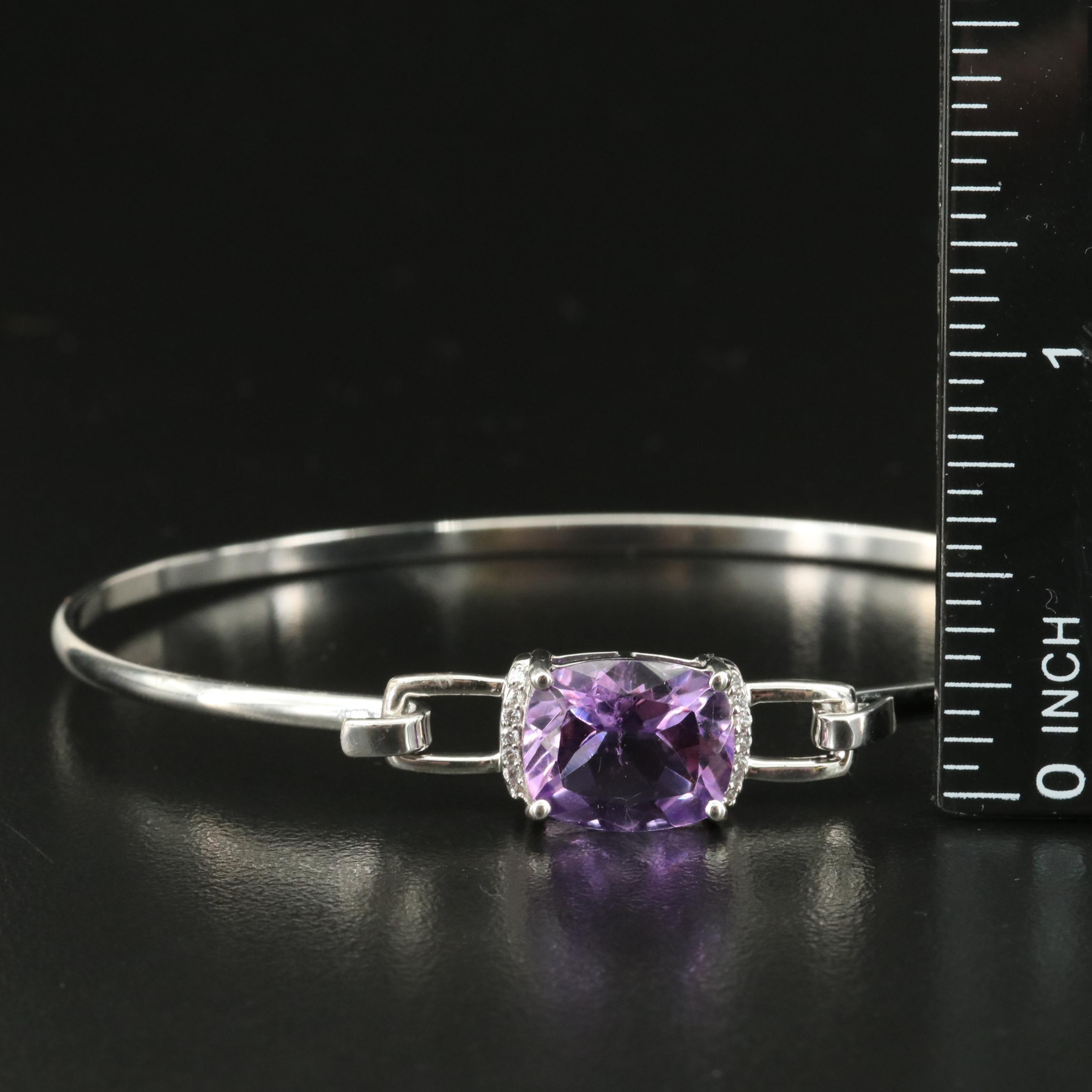 Sterling Amethyst and Sapphire Bangle
