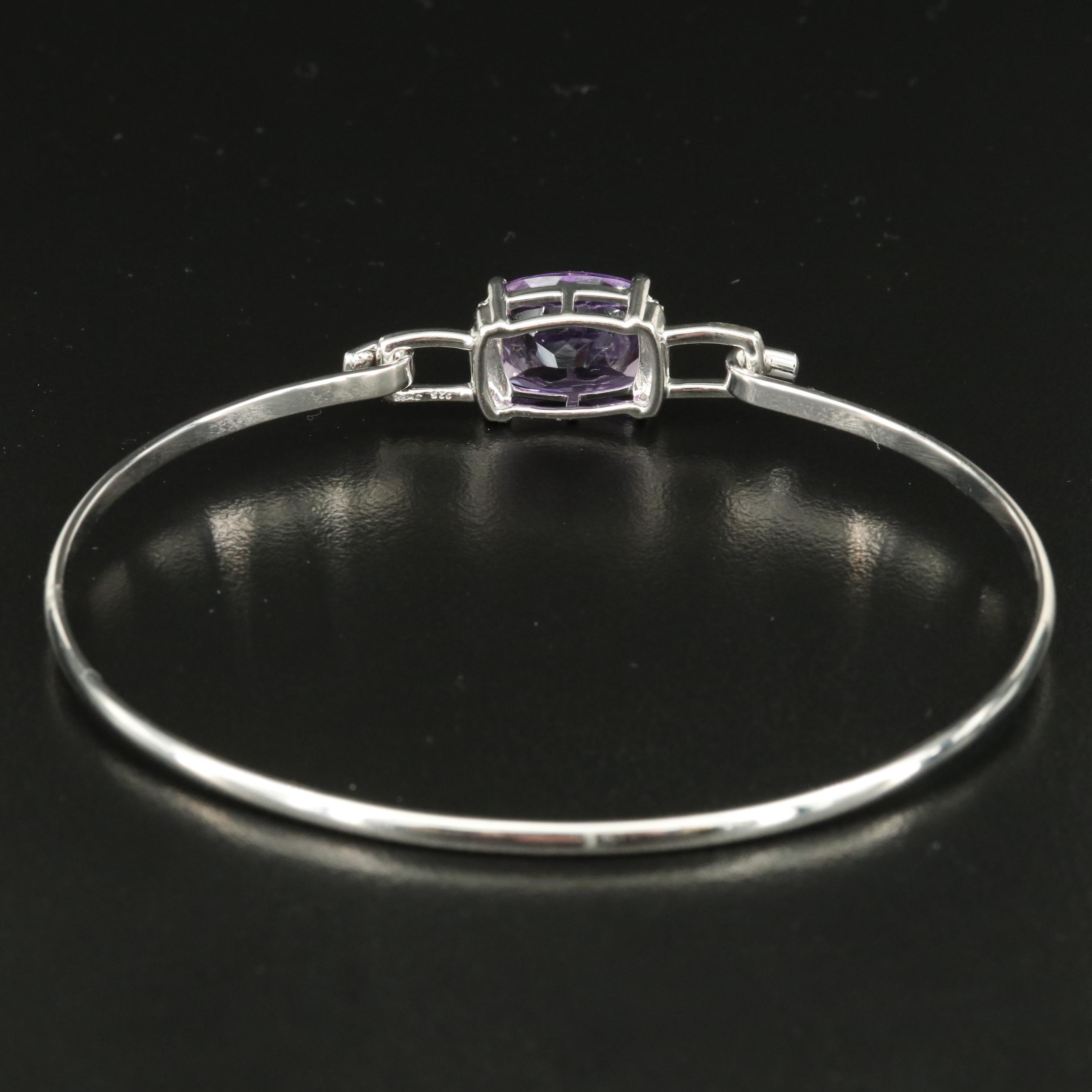 Sterling Amethyst and Sapphire Bangle