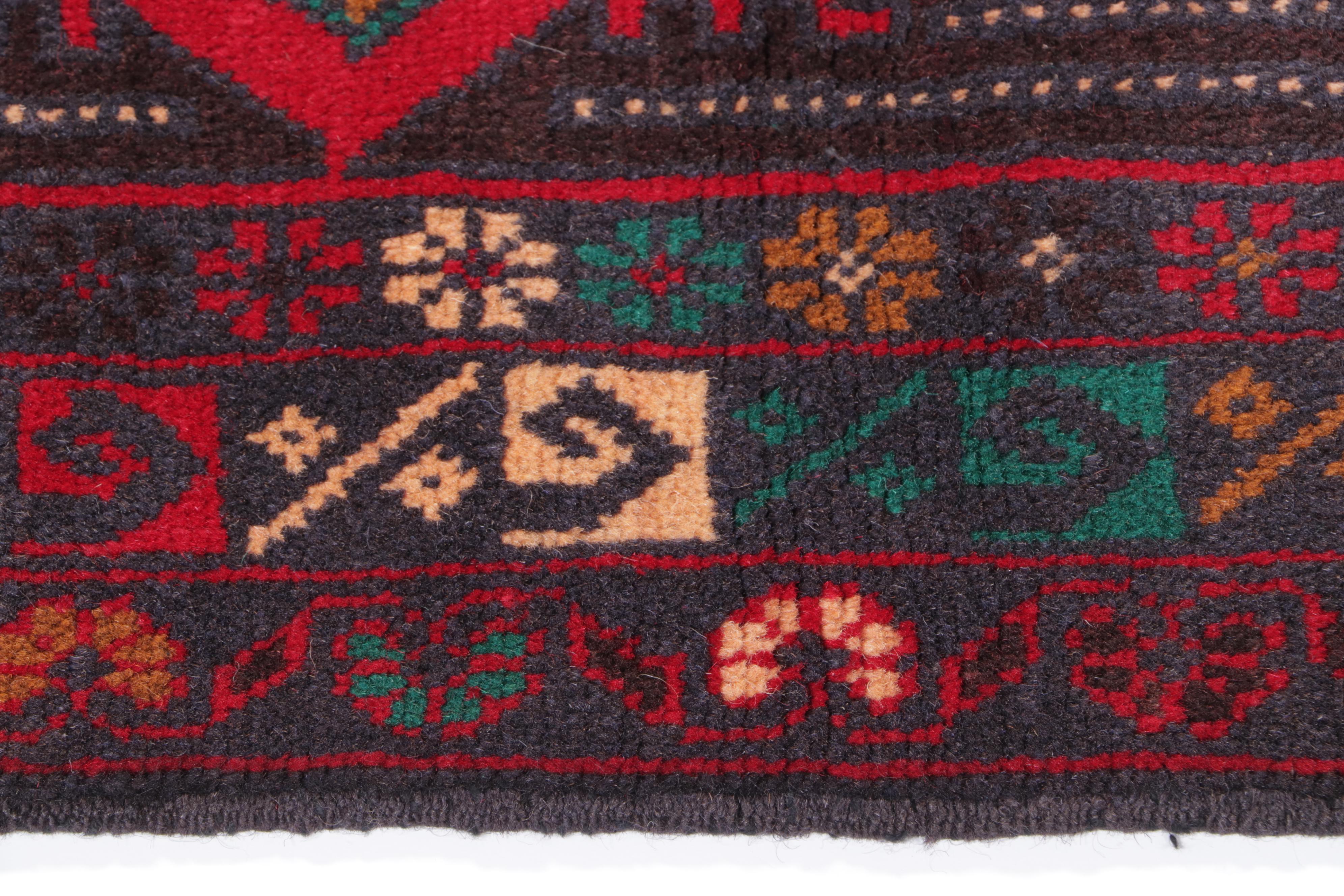 2'7 x 4'9 Hand-Knotted Afghan Teimani Accent Rug