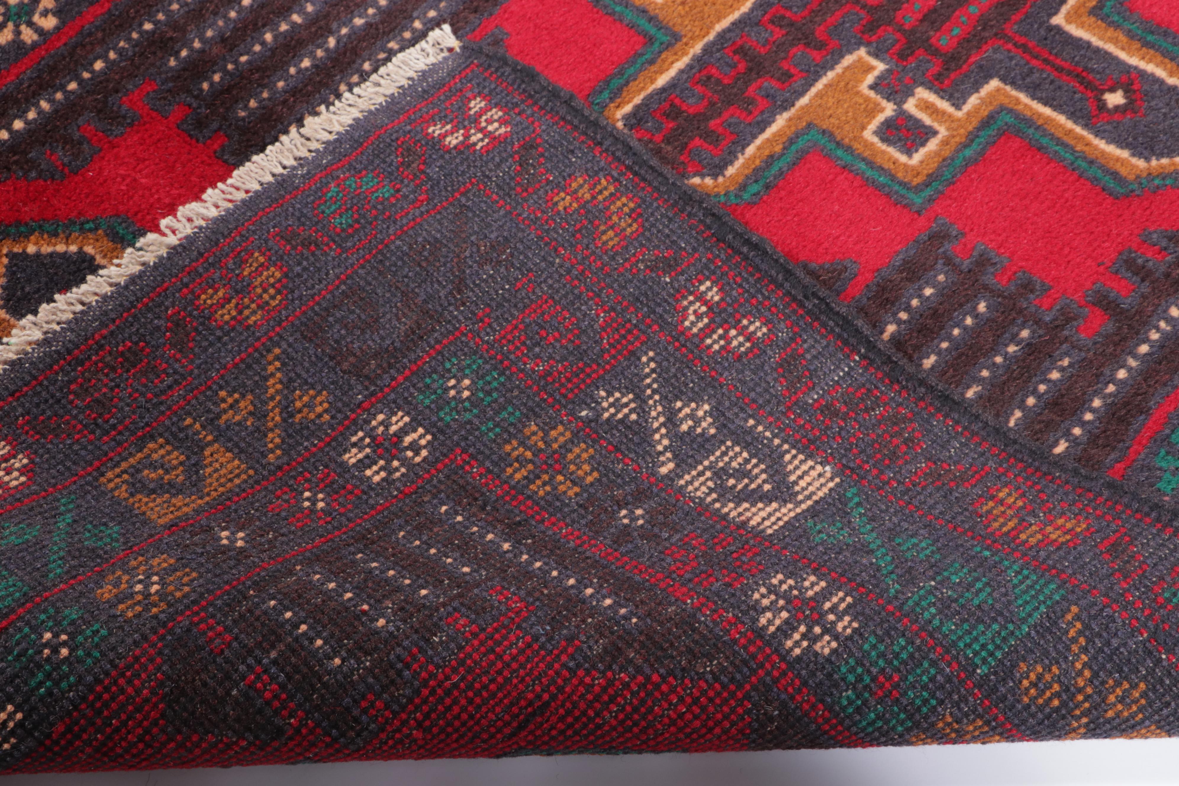 2'7 x 4'9 Hand-Knotted Afghan Teimani Accent Rug