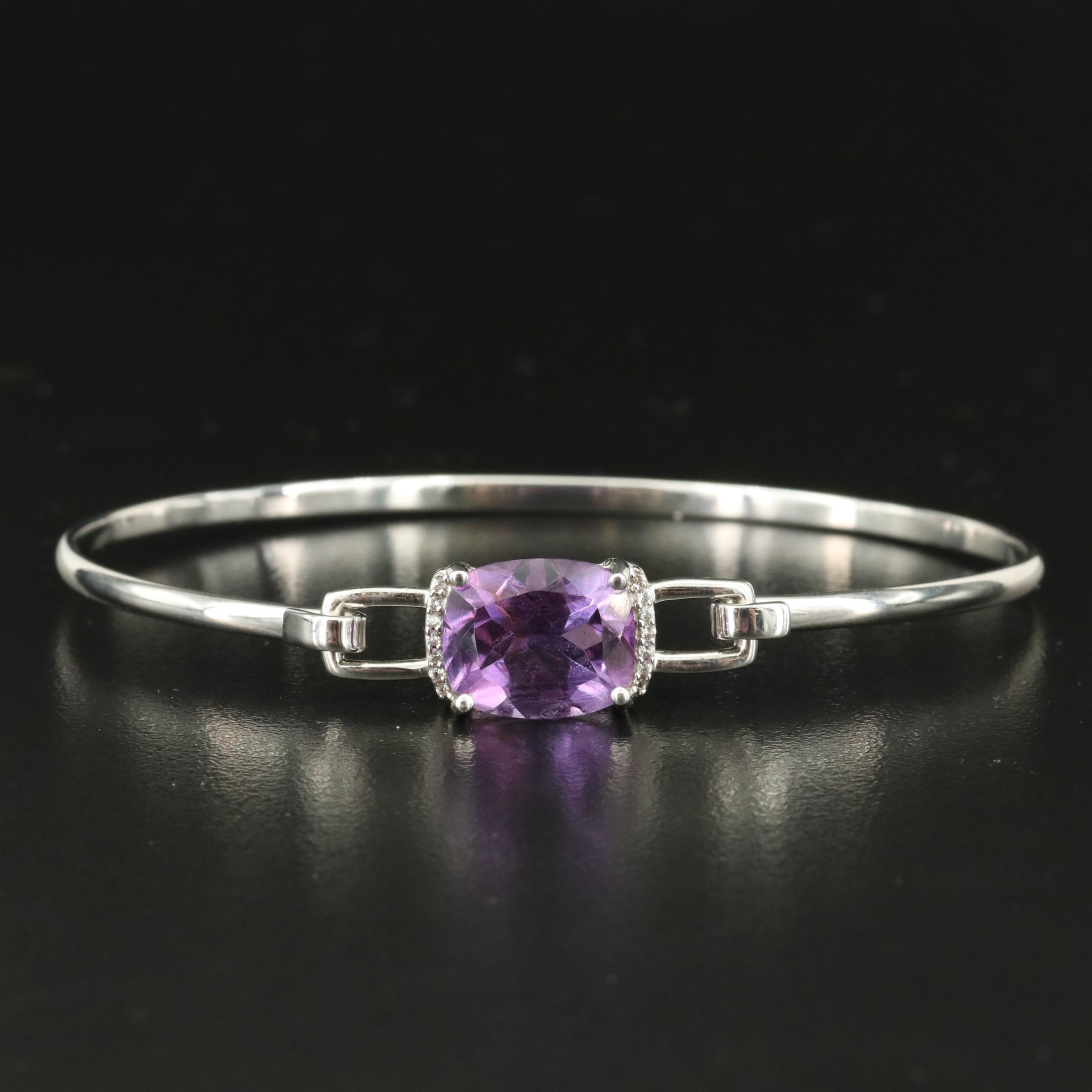 Sterling Amethyst and Sapphire Bangle