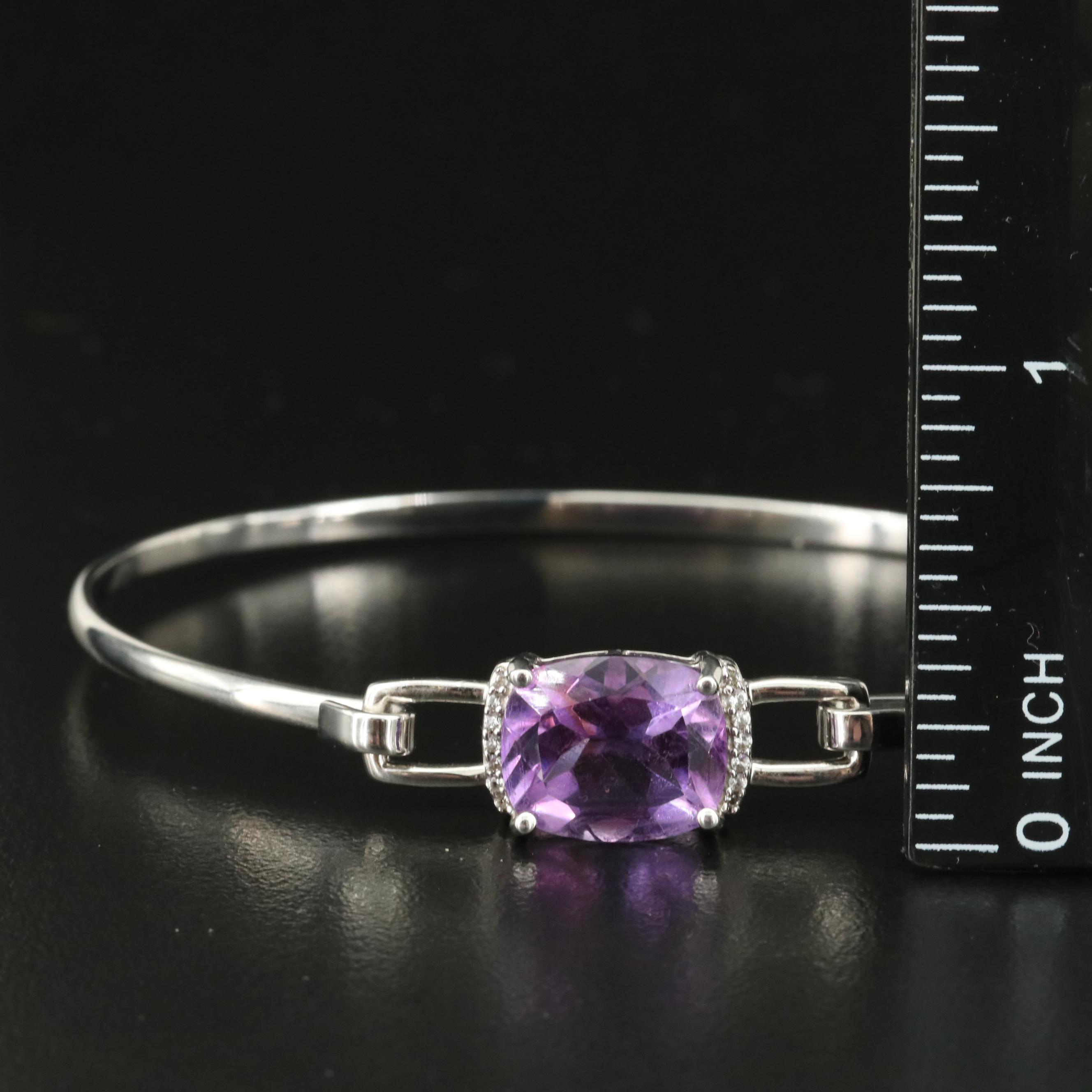 Sterling Amethyst and Sapphire Bangle