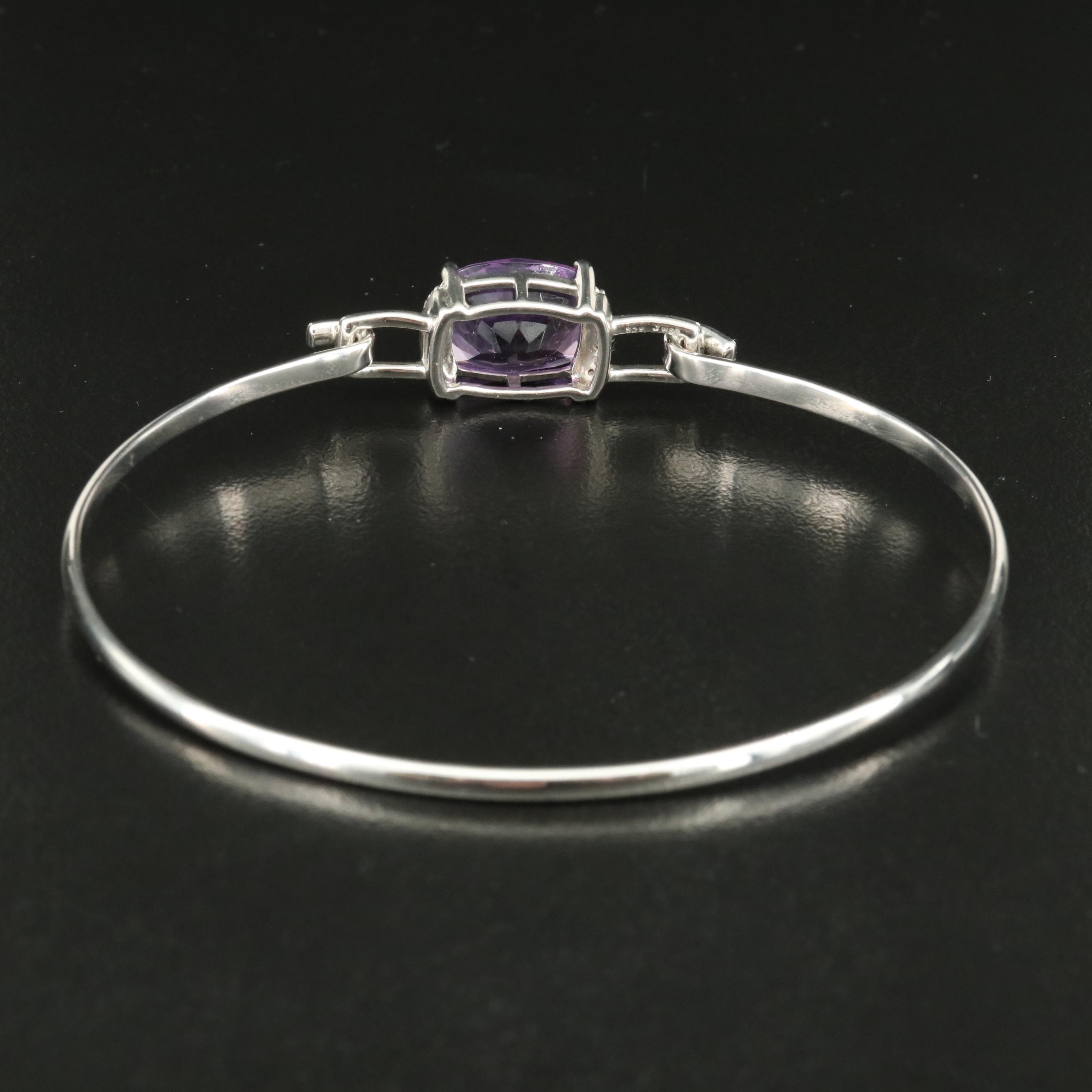 Sterling Amethyst and Sapphire Bangle