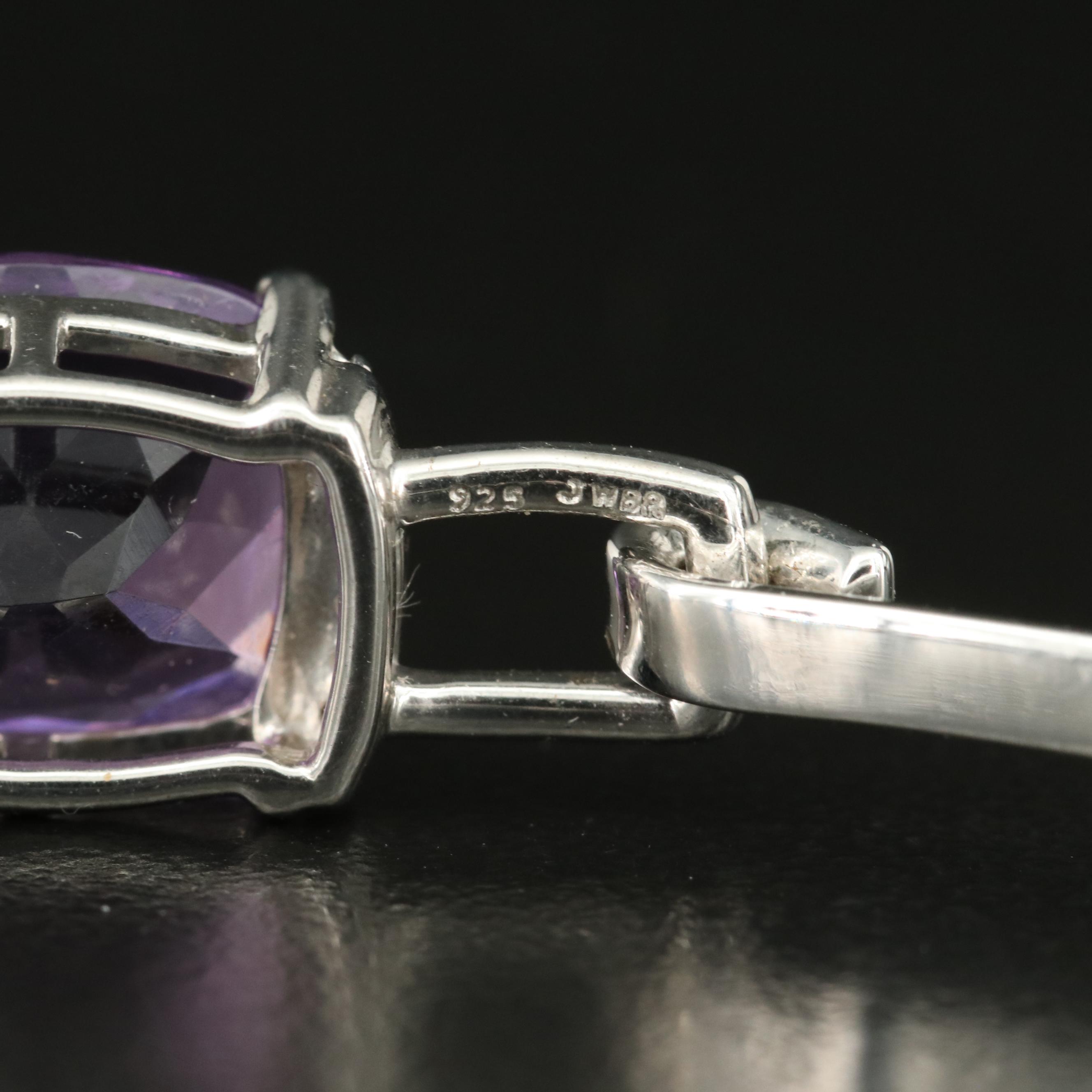 Sterling Amethyst and Sapphire Bangle
