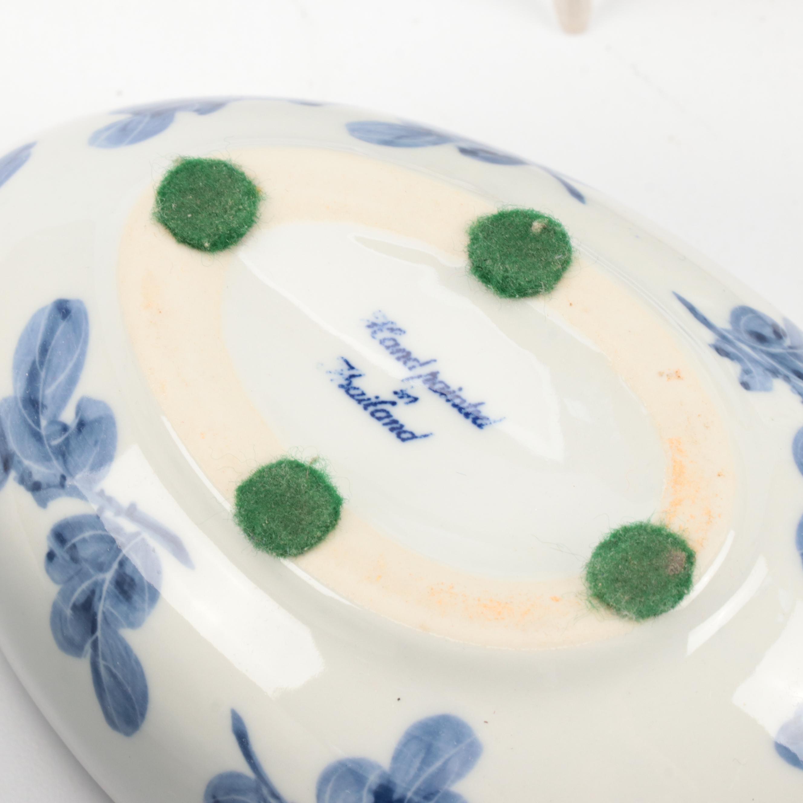 Chinese Blue and White Rice Grain Porcelain Dinner Bowls and Other Decor