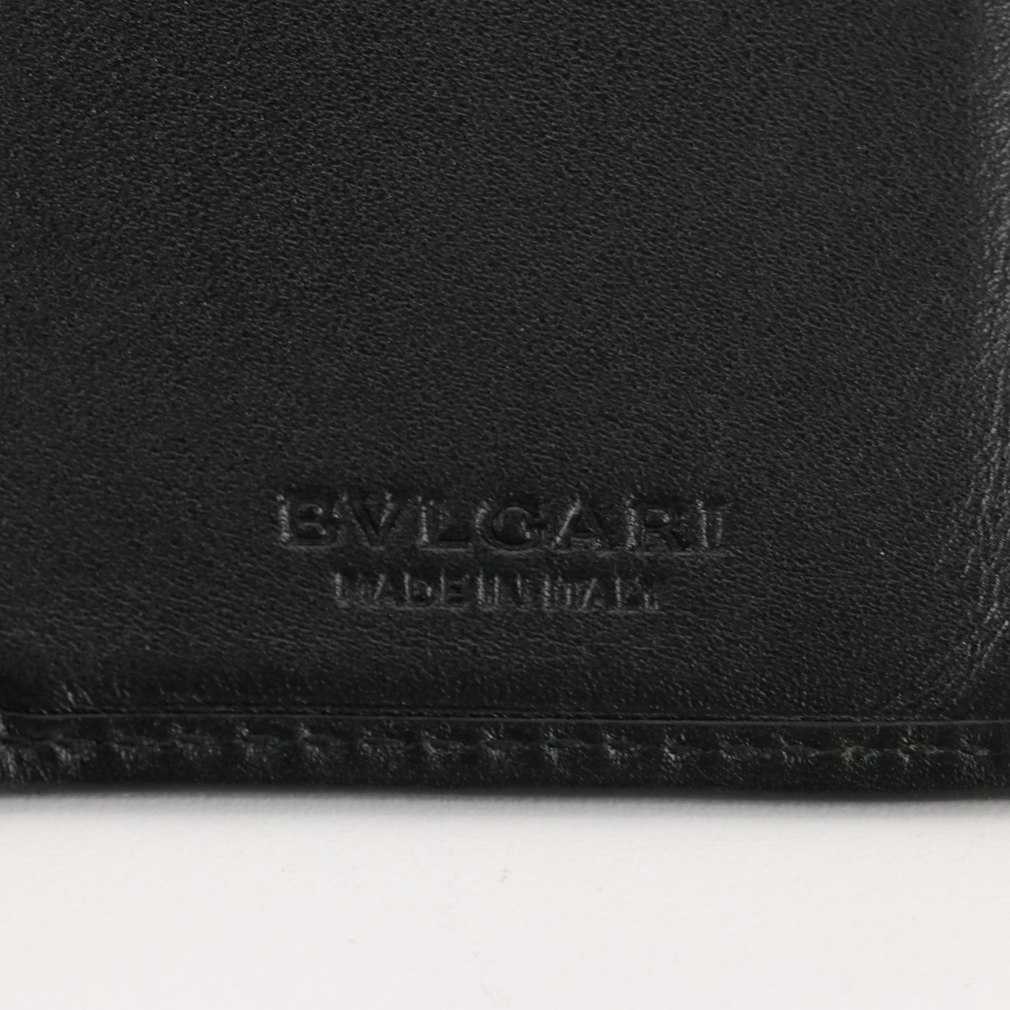 BVLGARI Weekend Long Wallet in Herringbone Coated Canvas and Leather