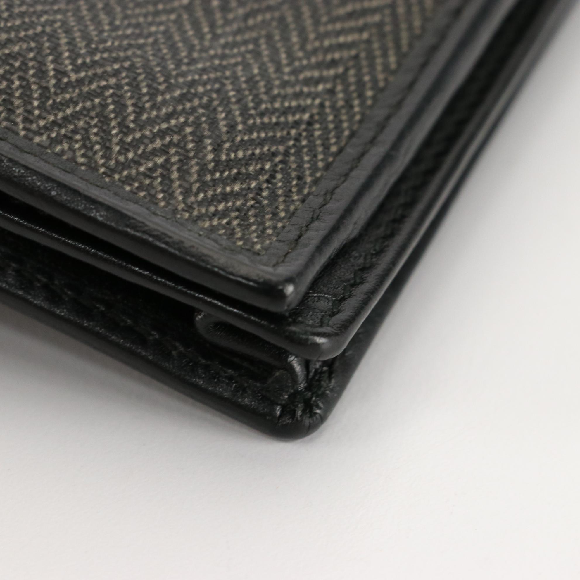 BVLGARI Weekend Long Wallet in Herringbone Coated Canvas and Leather