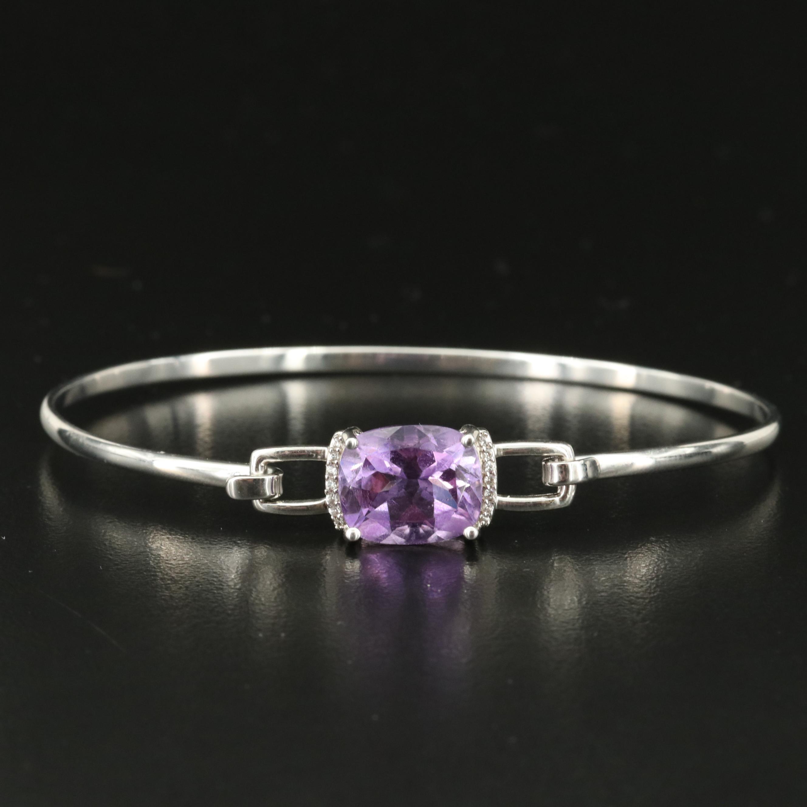 Sterling Amethyst and Sapphire Bangle