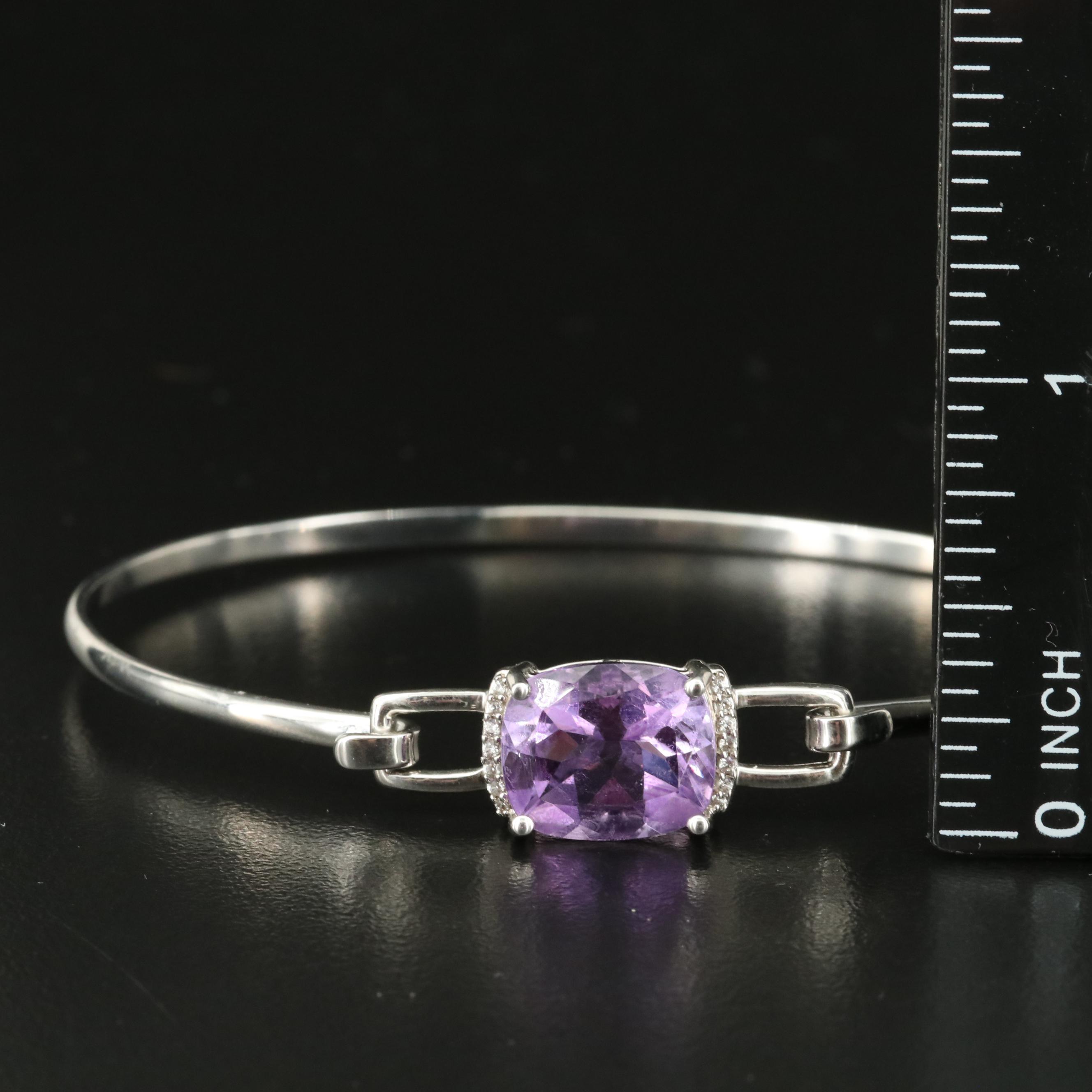 Sterling Amethyst and Sapphire Bangle