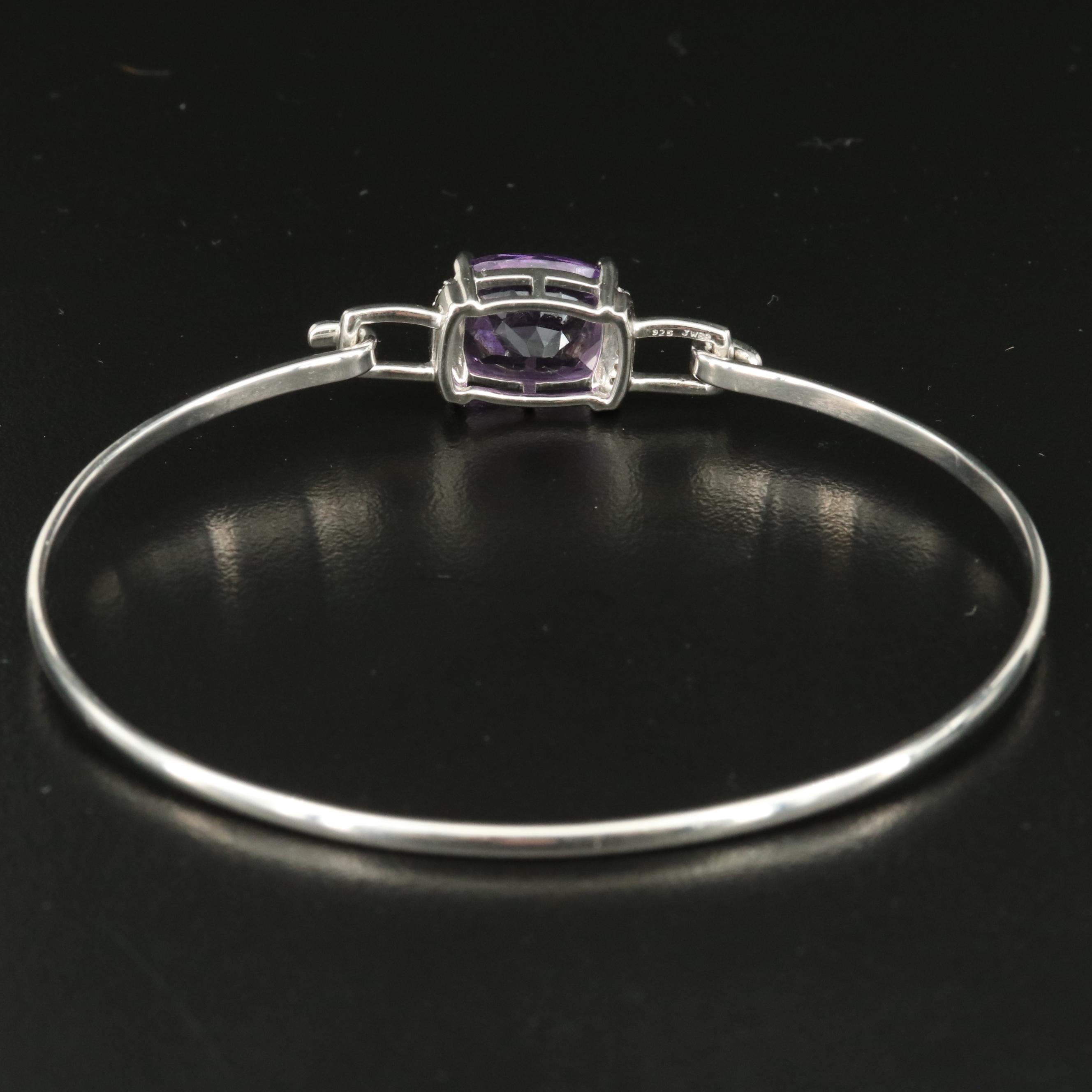 Sterling Amethyst and Sapphire Bangle