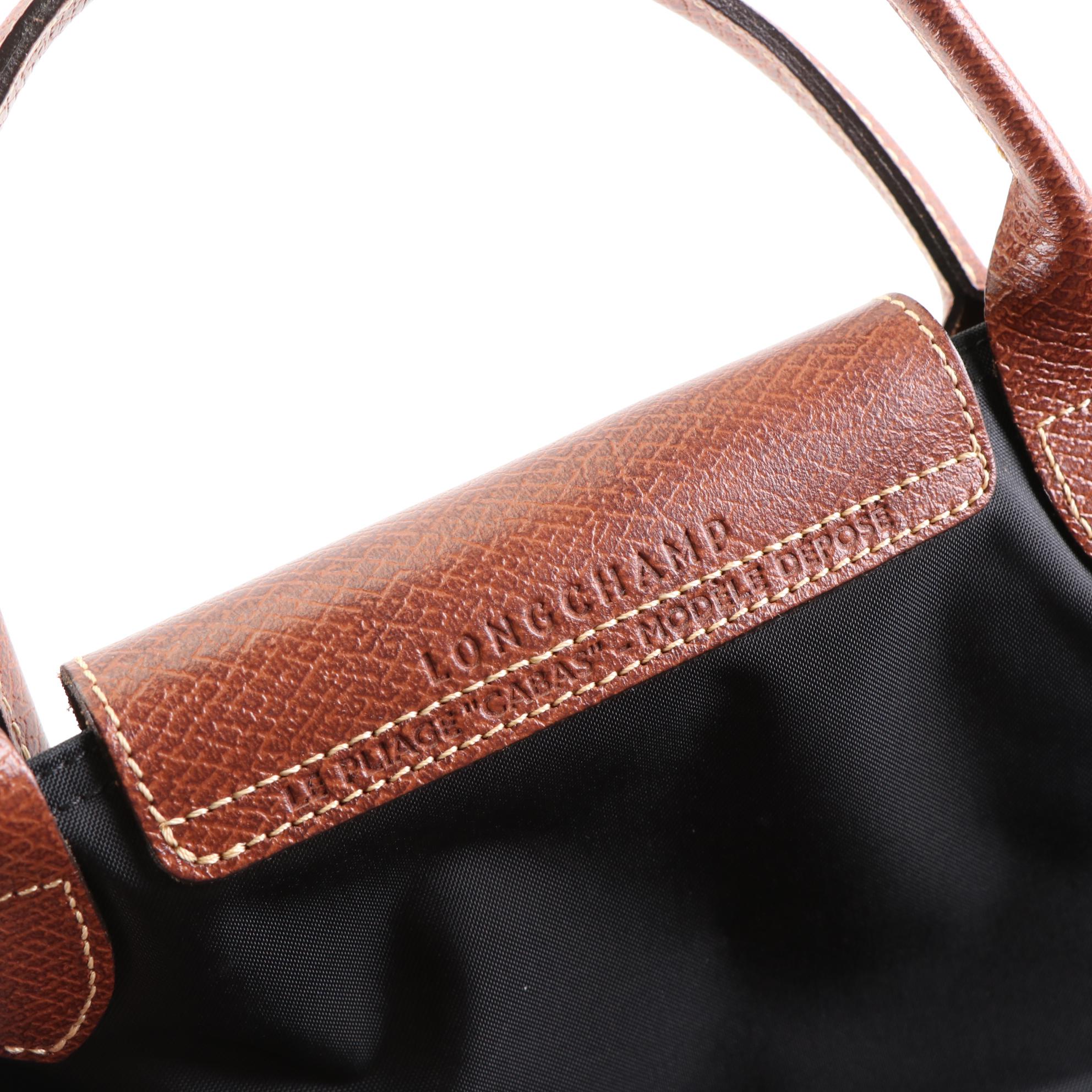 Longchamp Le Pliage Foldable Tote in Nylon and Leather