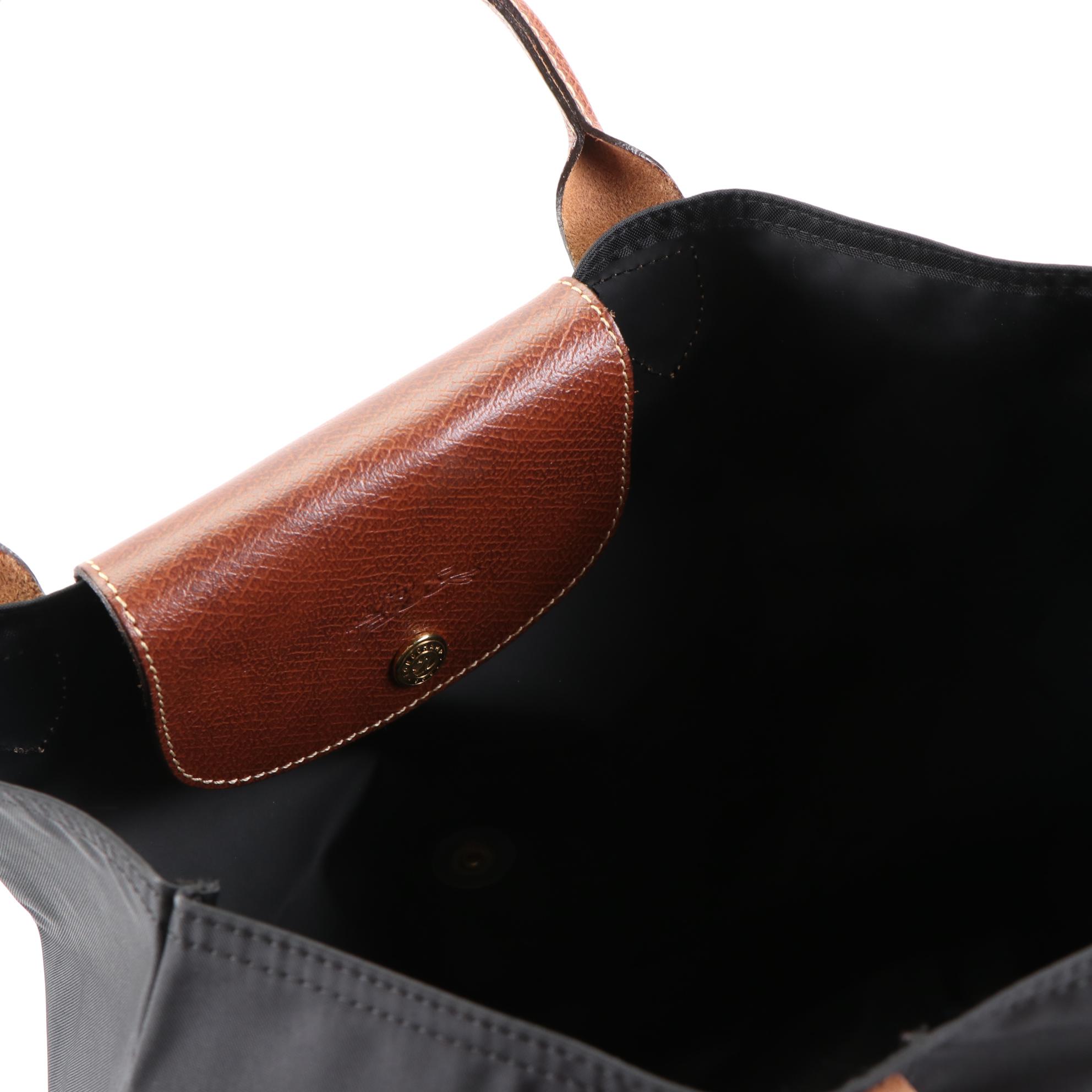 Longchamp Le Pliage Foldable Tote in Nylon and Leather