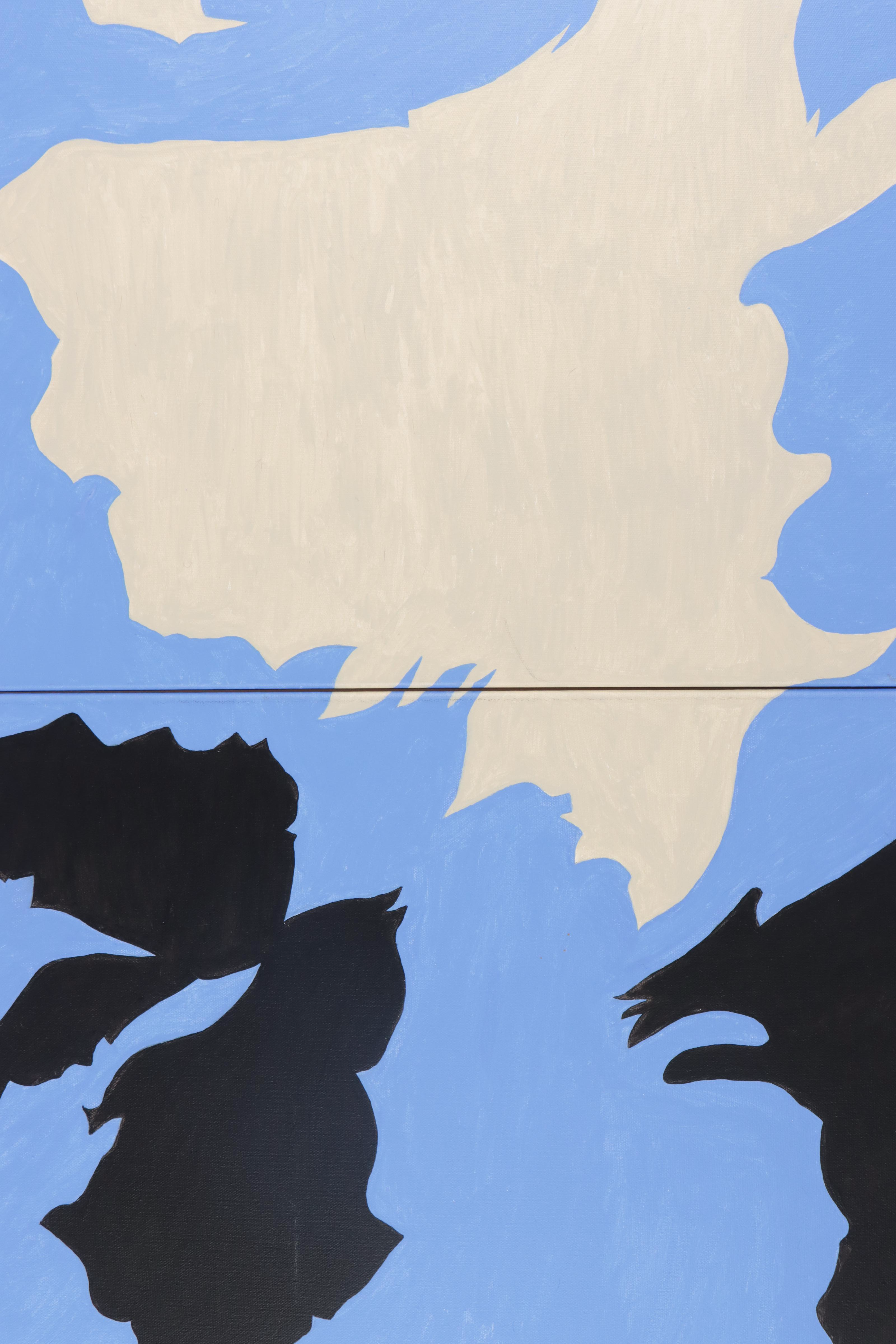 Non-Objective Abstract Acrylic Painting After Jack Youngerman, 21st Century