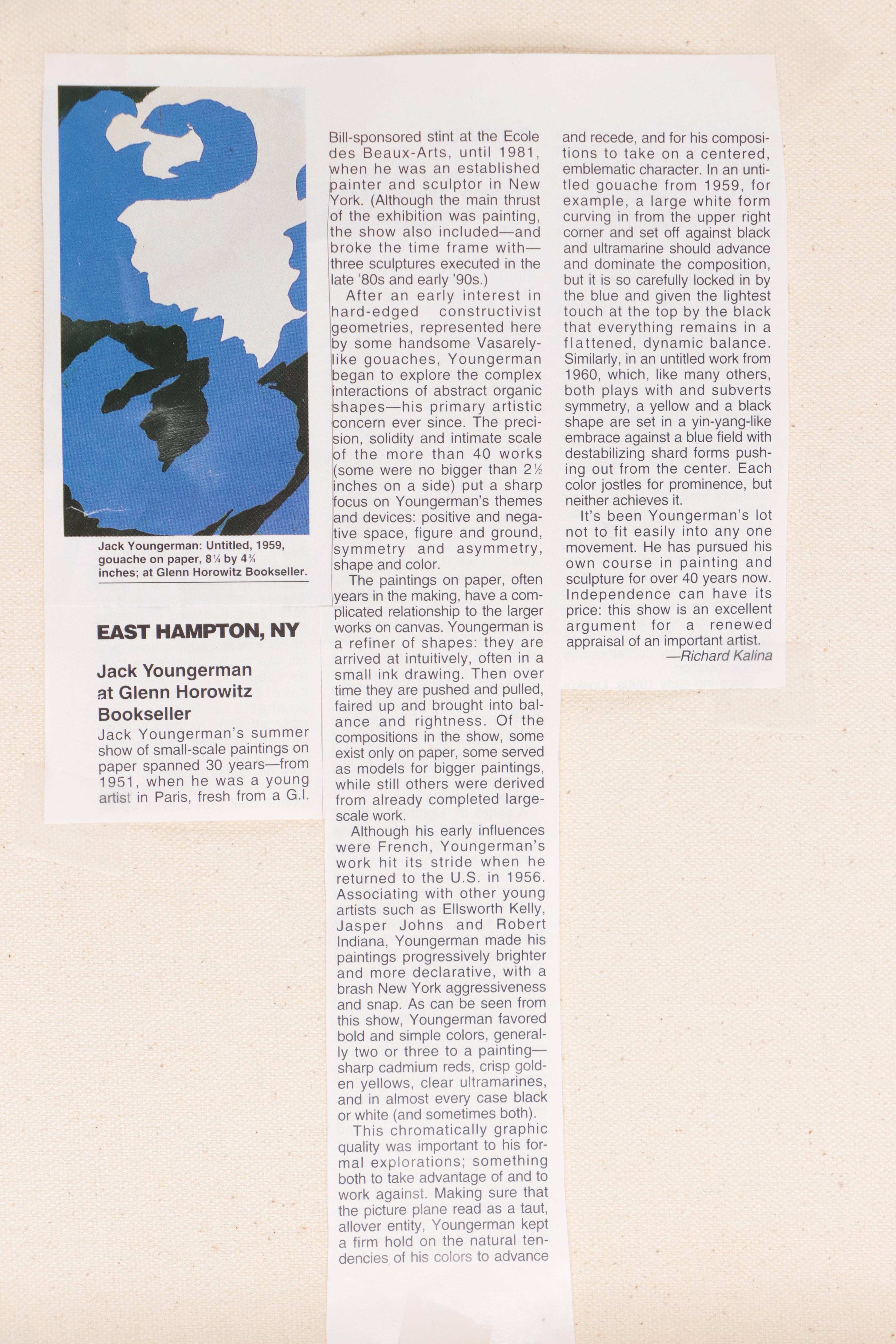 Non-Objective Abstract Acrylic Painting After Jack Youngerman, 21st Century