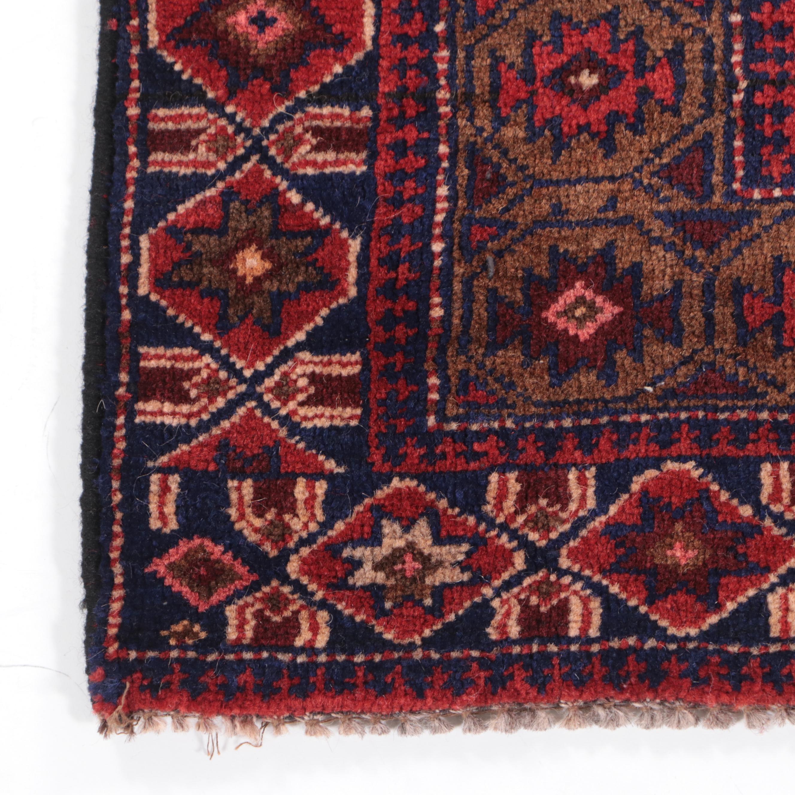 2' x 2'2 Hand-Knotted Afghan Baluch Accent Rug