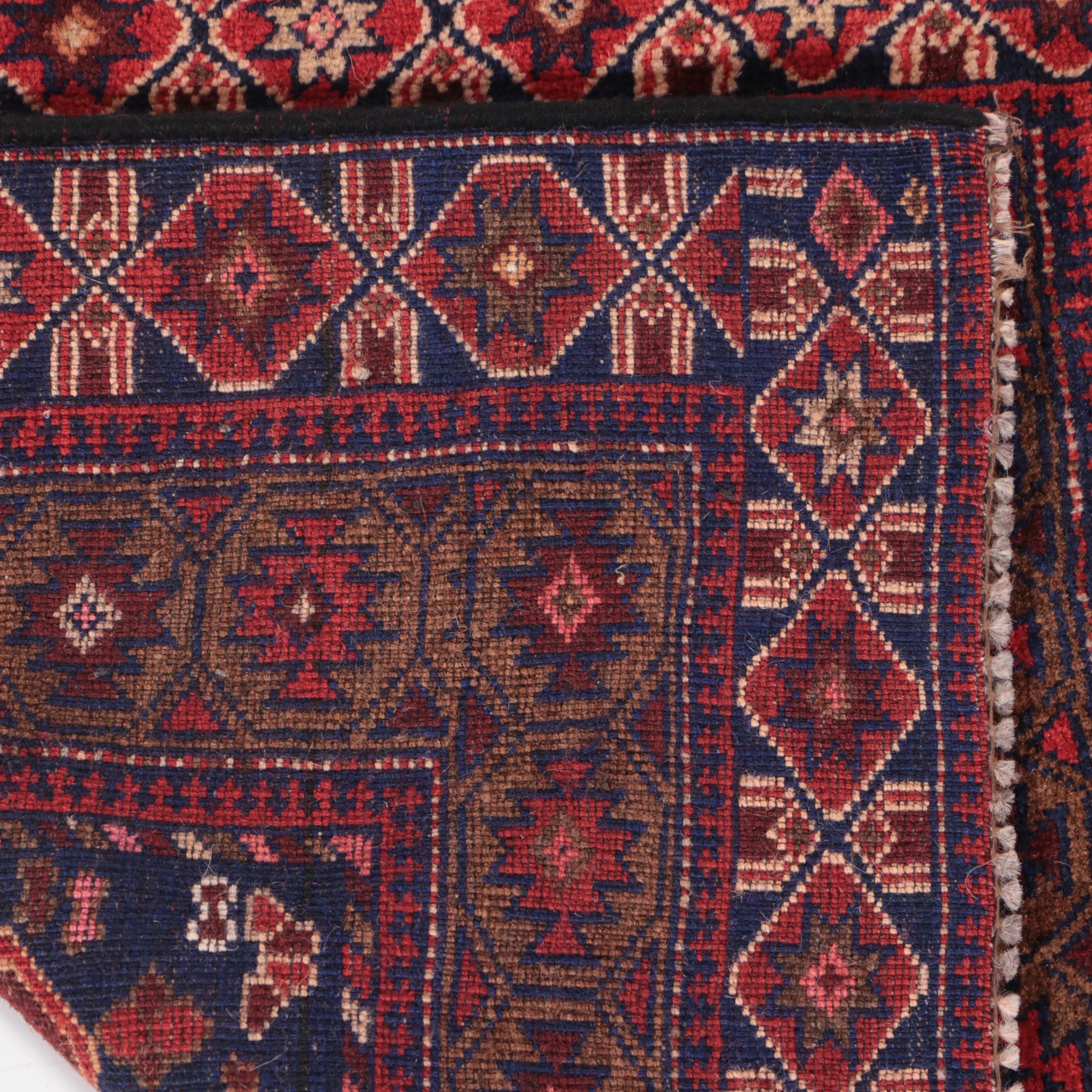 2' x 2'2 Hand-Knotted Afghan Baluch Accent Rug