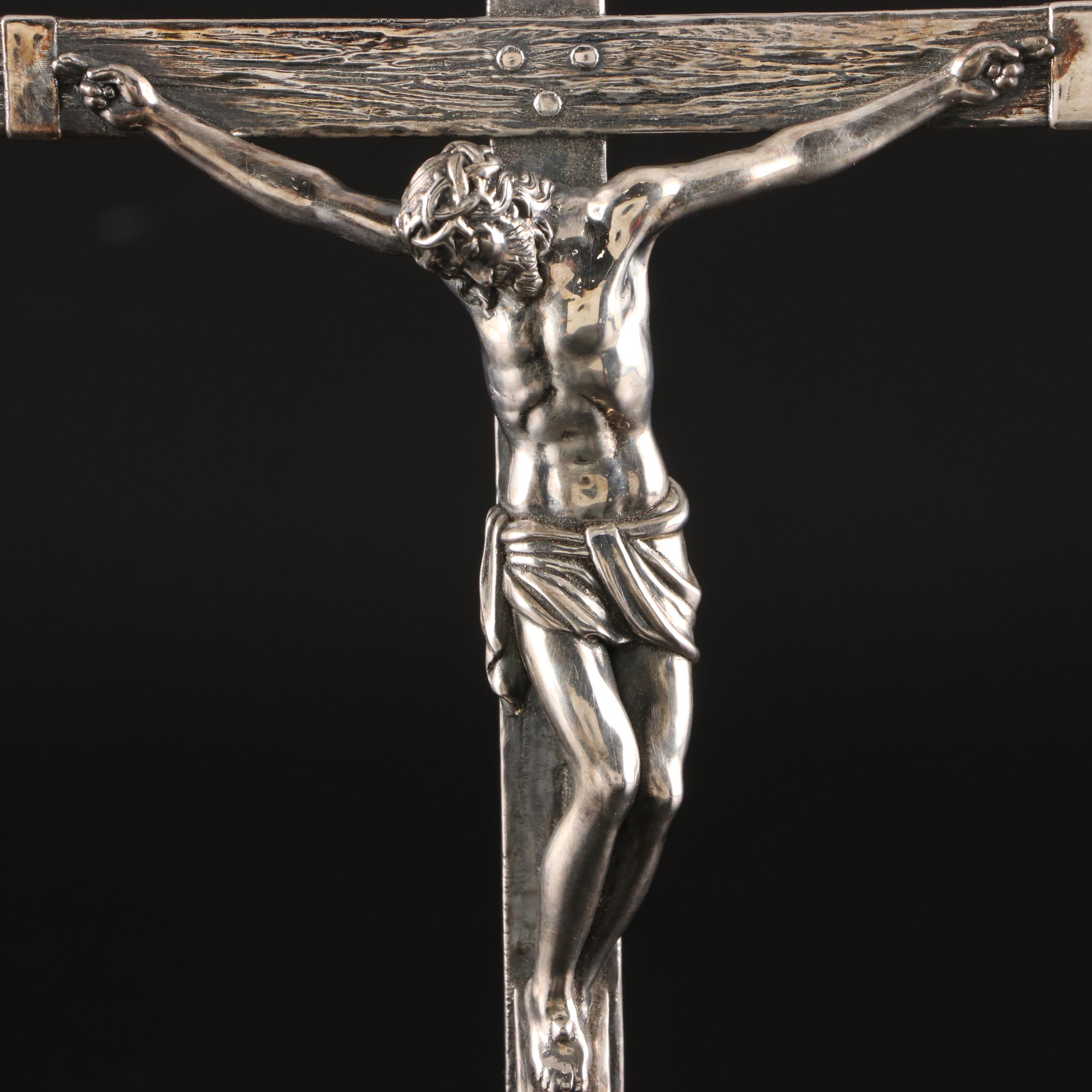 Sterling Silver John 3:16 Table Top Crucifix