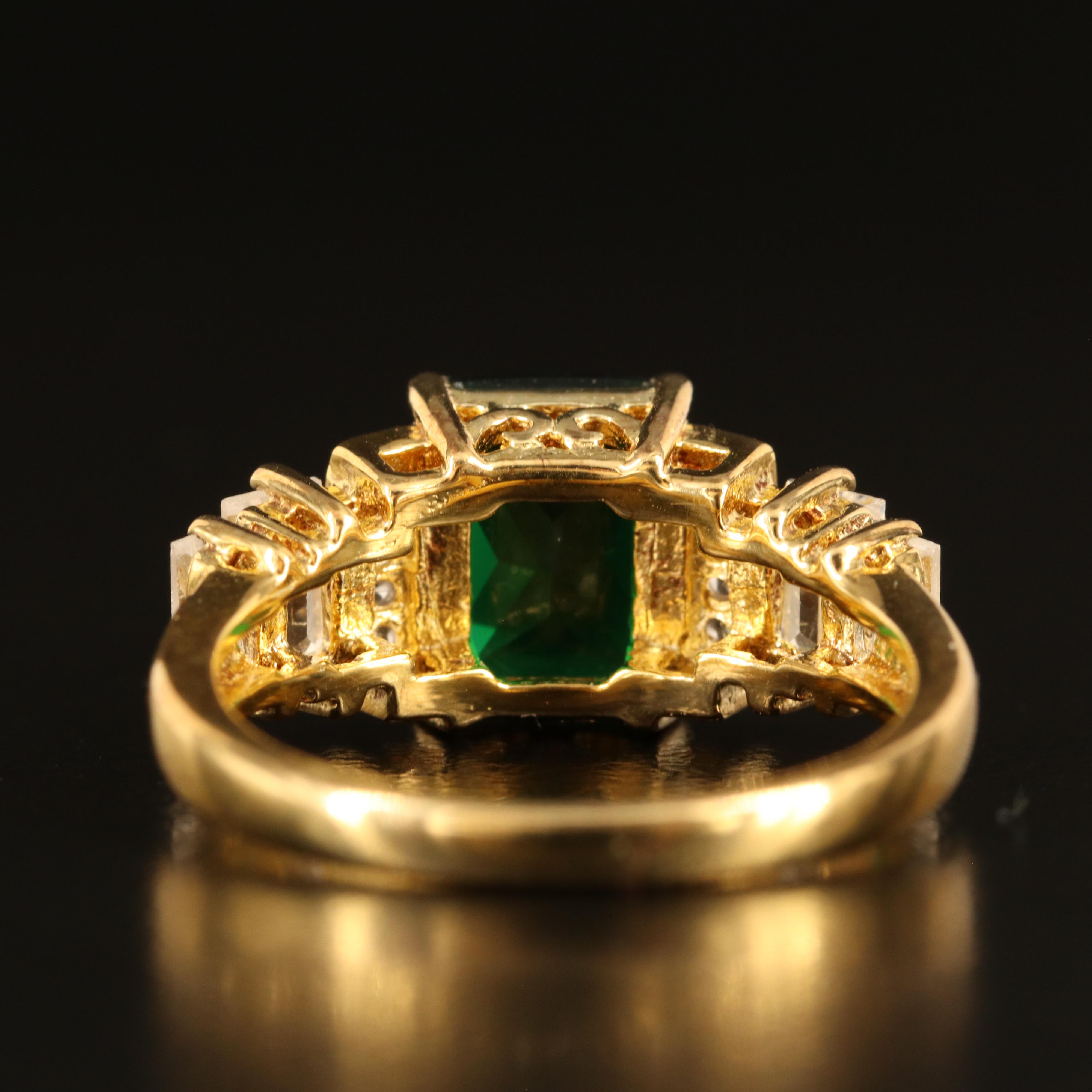 Sterling Glass and White Sapphire Ring