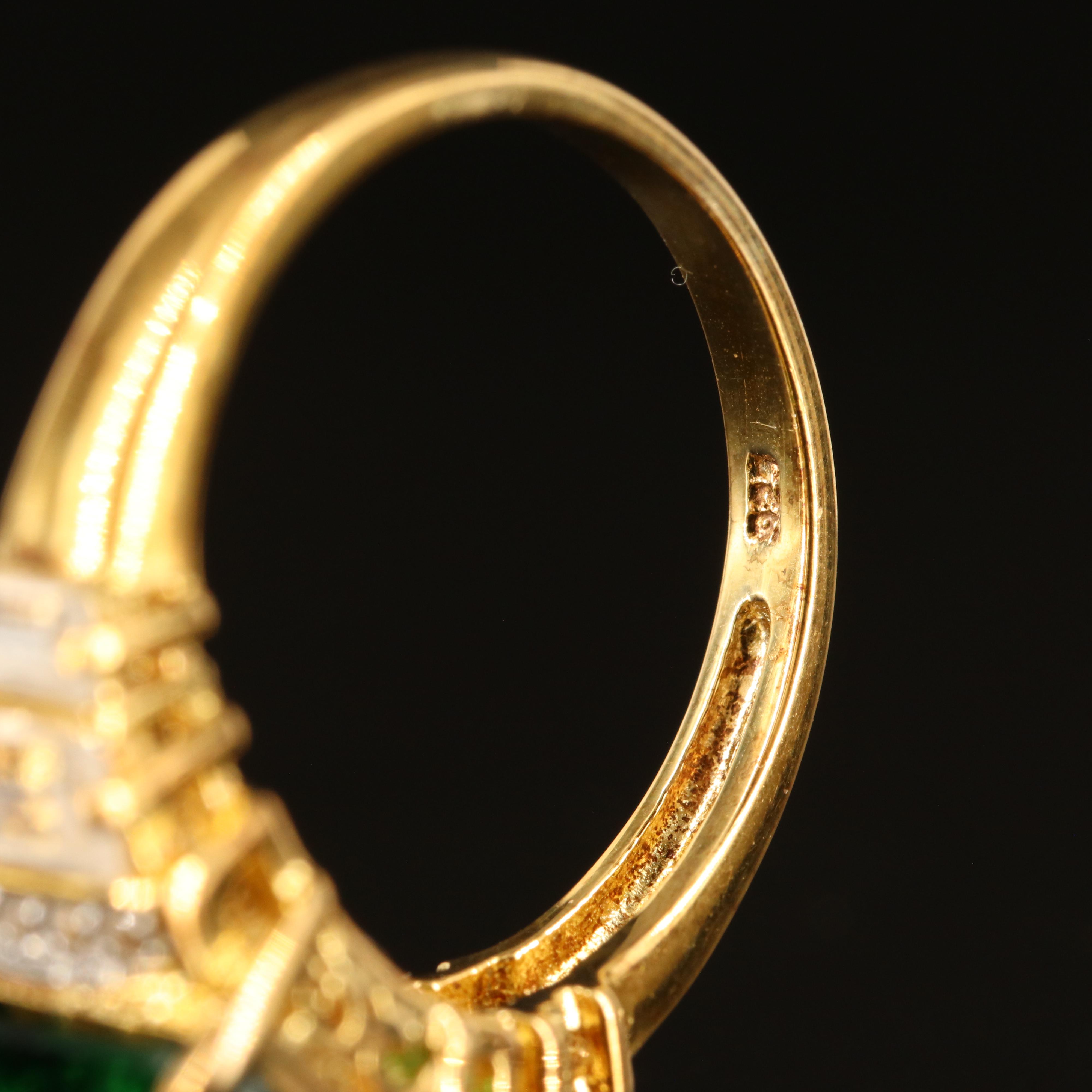 Sterling Glass and White Sapphire Ring