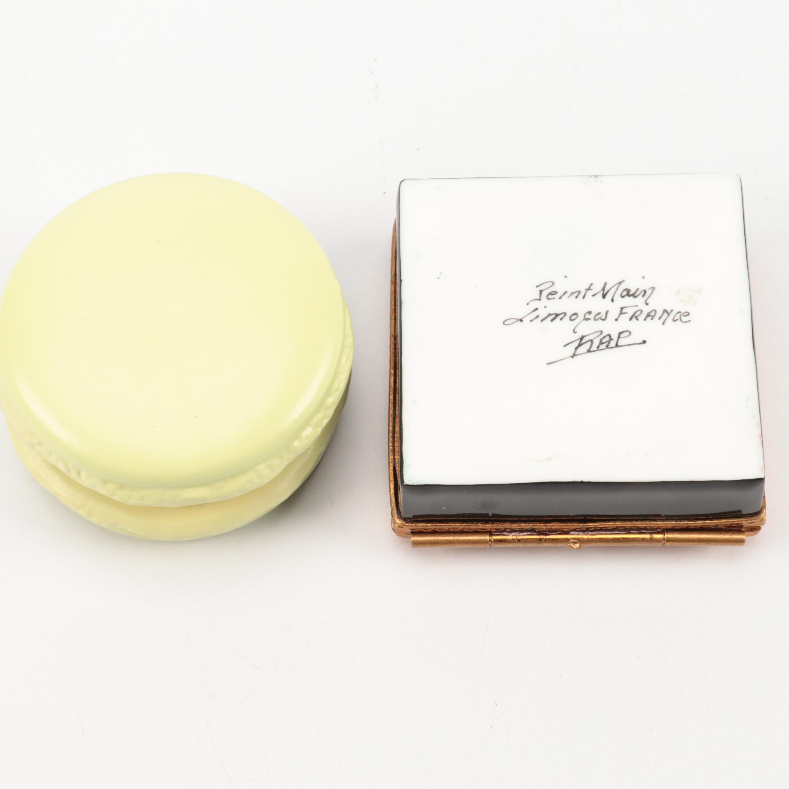 Chinese Cloisonné Frog with Limoges and Other Boxes and Figurines