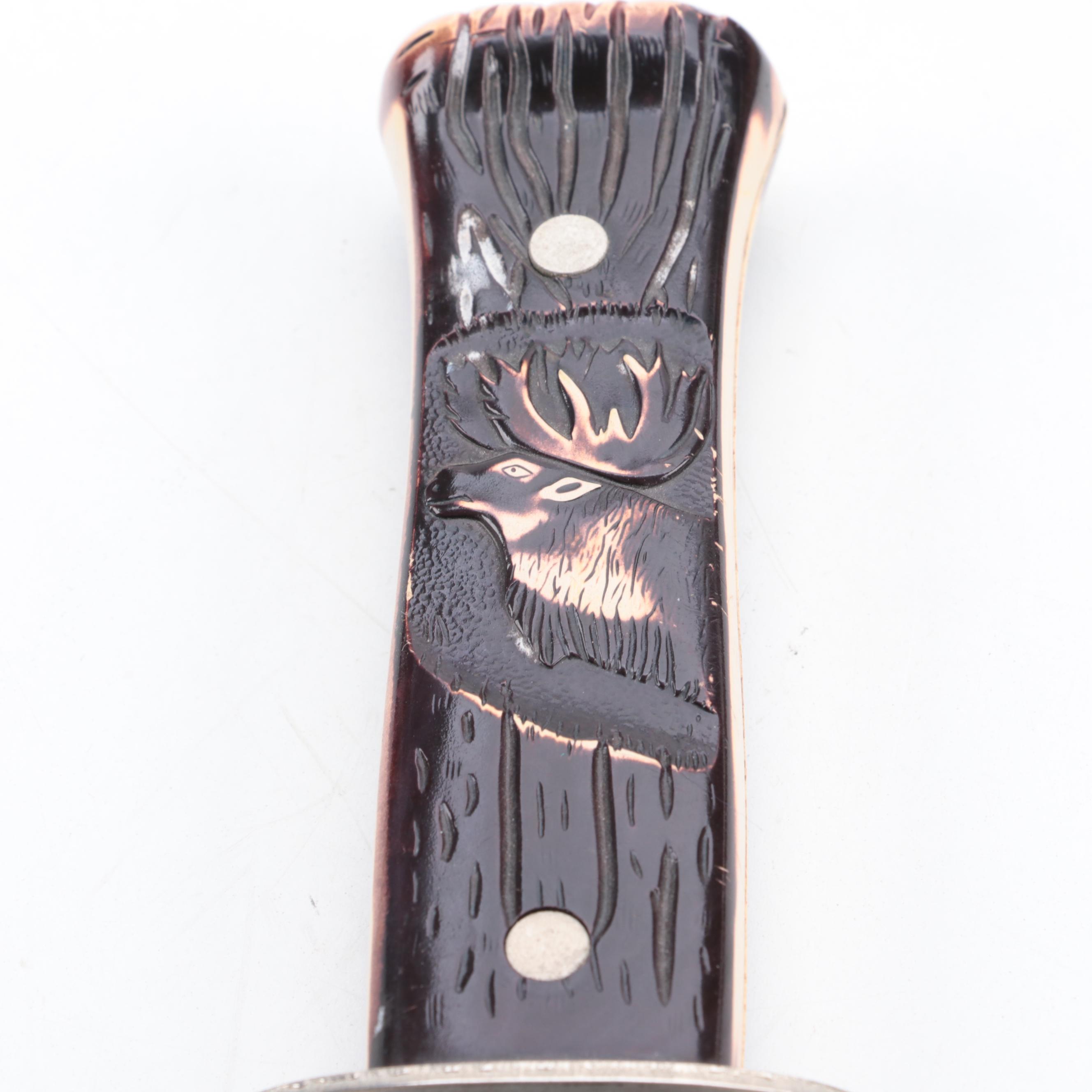 Boy Scouts of America and Colonial Fixed Blade Knives with Leather Scabbards