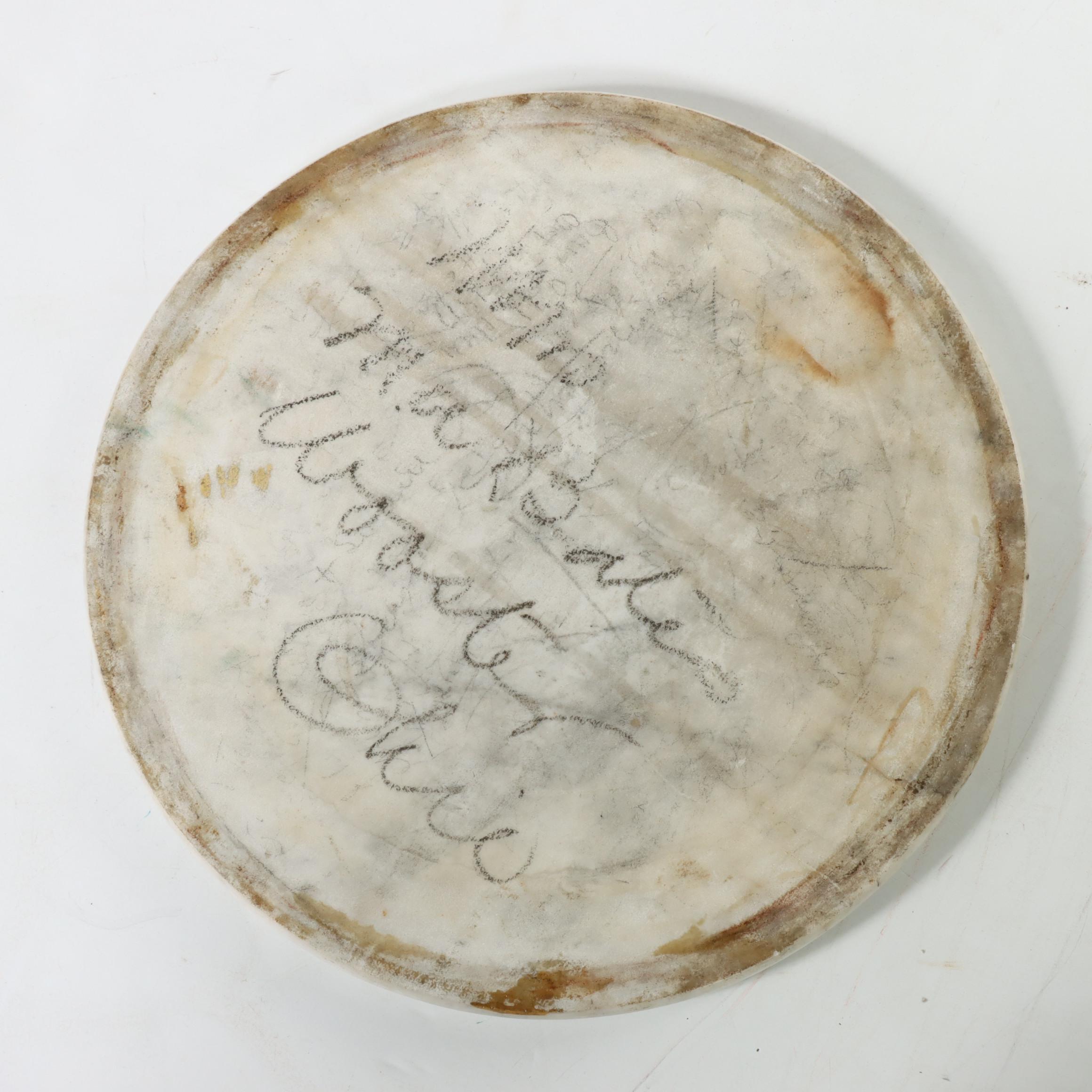 Baroque Style Marble Top Carved Wooden Side Table