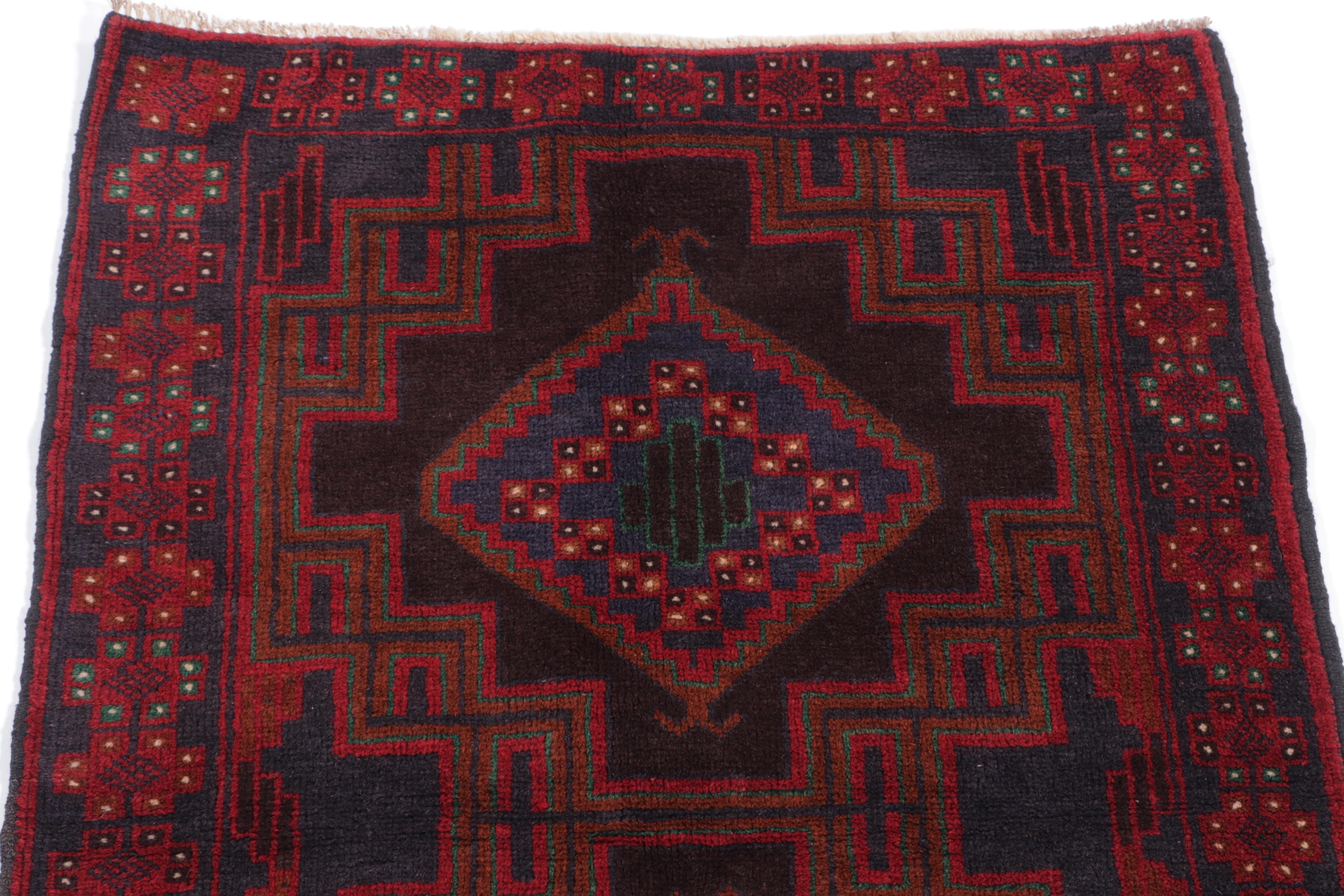 2'9 x 4'5 Hand-Knotted Afghan Teimani Accent Rug