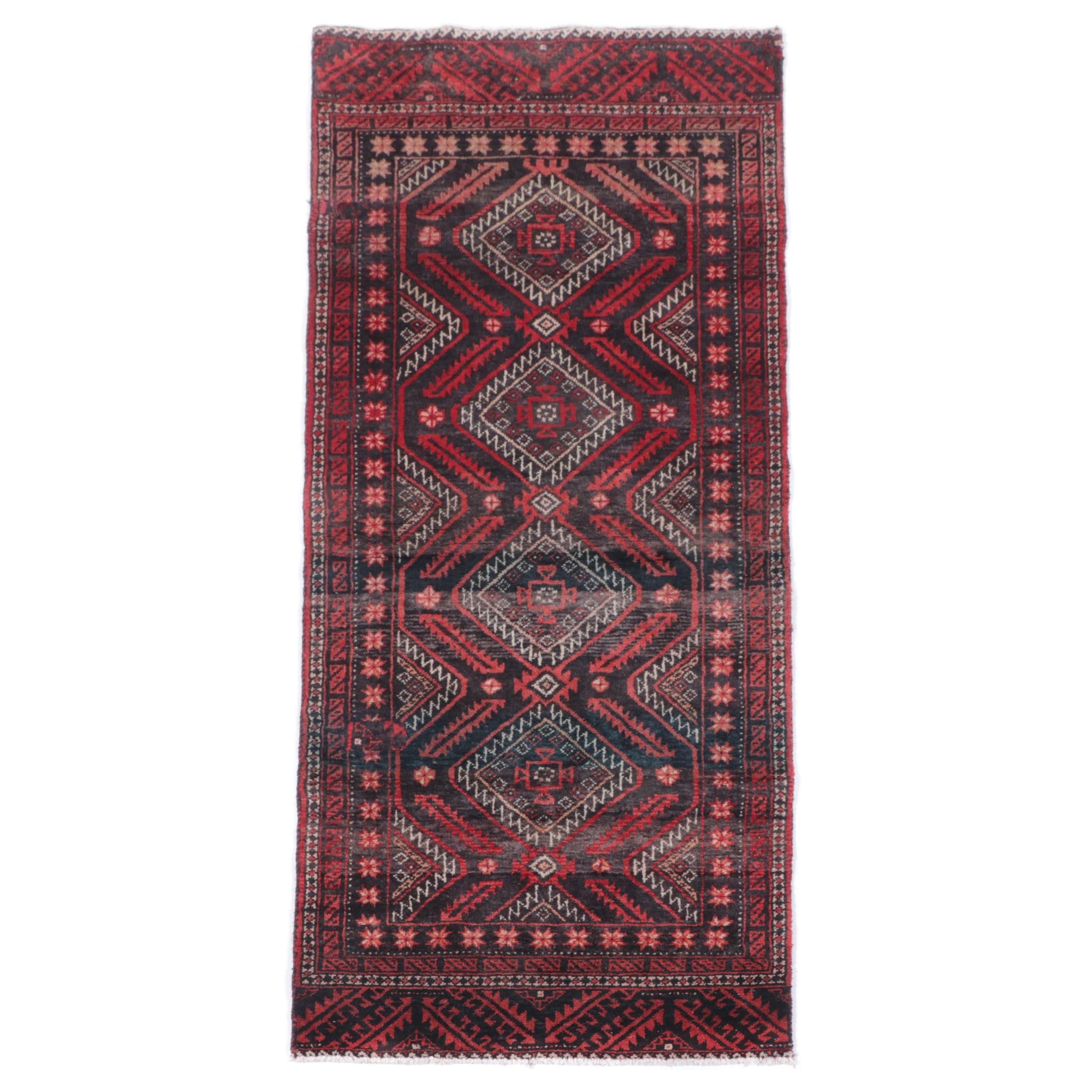 2'7 x 6'4 Hand-Knotted Persian Baluch Area Rug