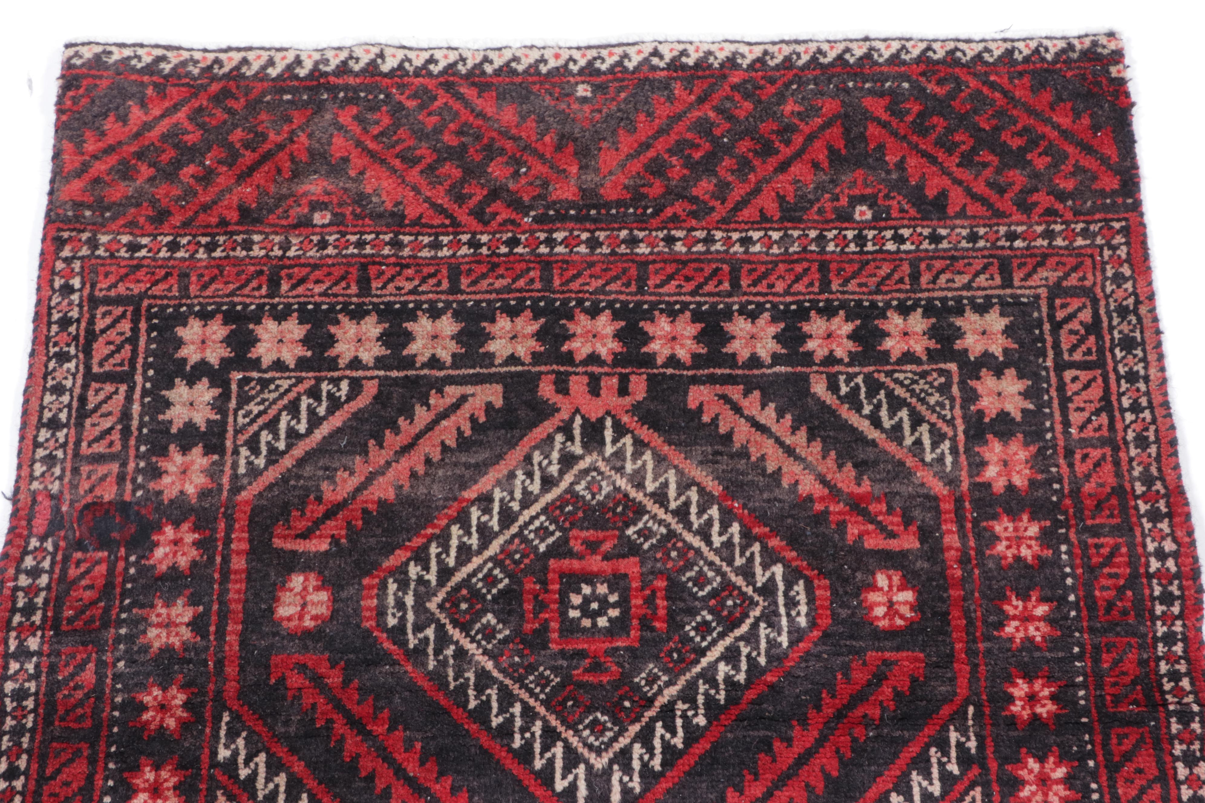 2'7 x 6'4 Hand-Knotted Persian Baluch Area Rug