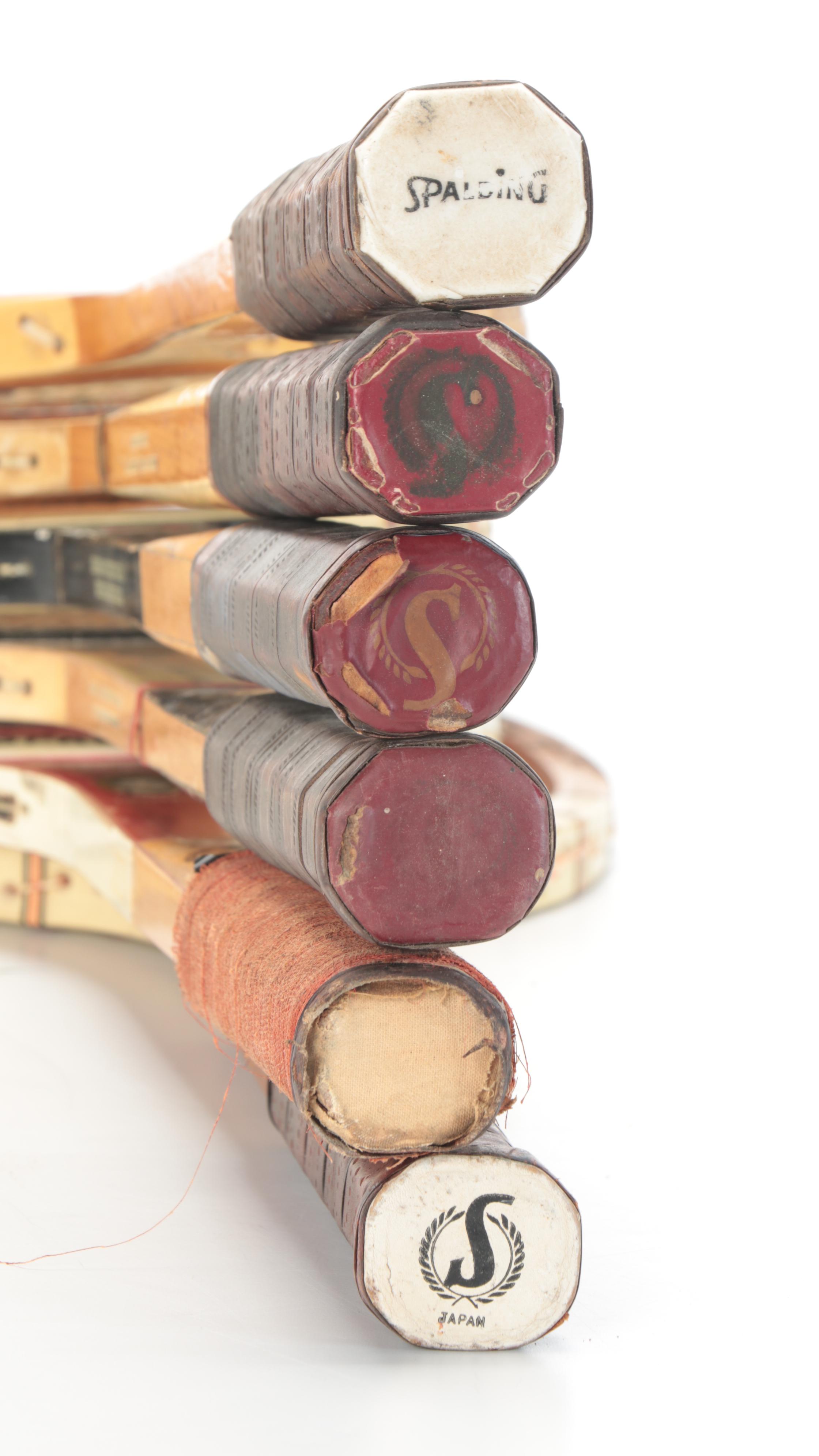 Spalding Pancho Gonzales Wood Tennis Rackets and Wood Case Frames