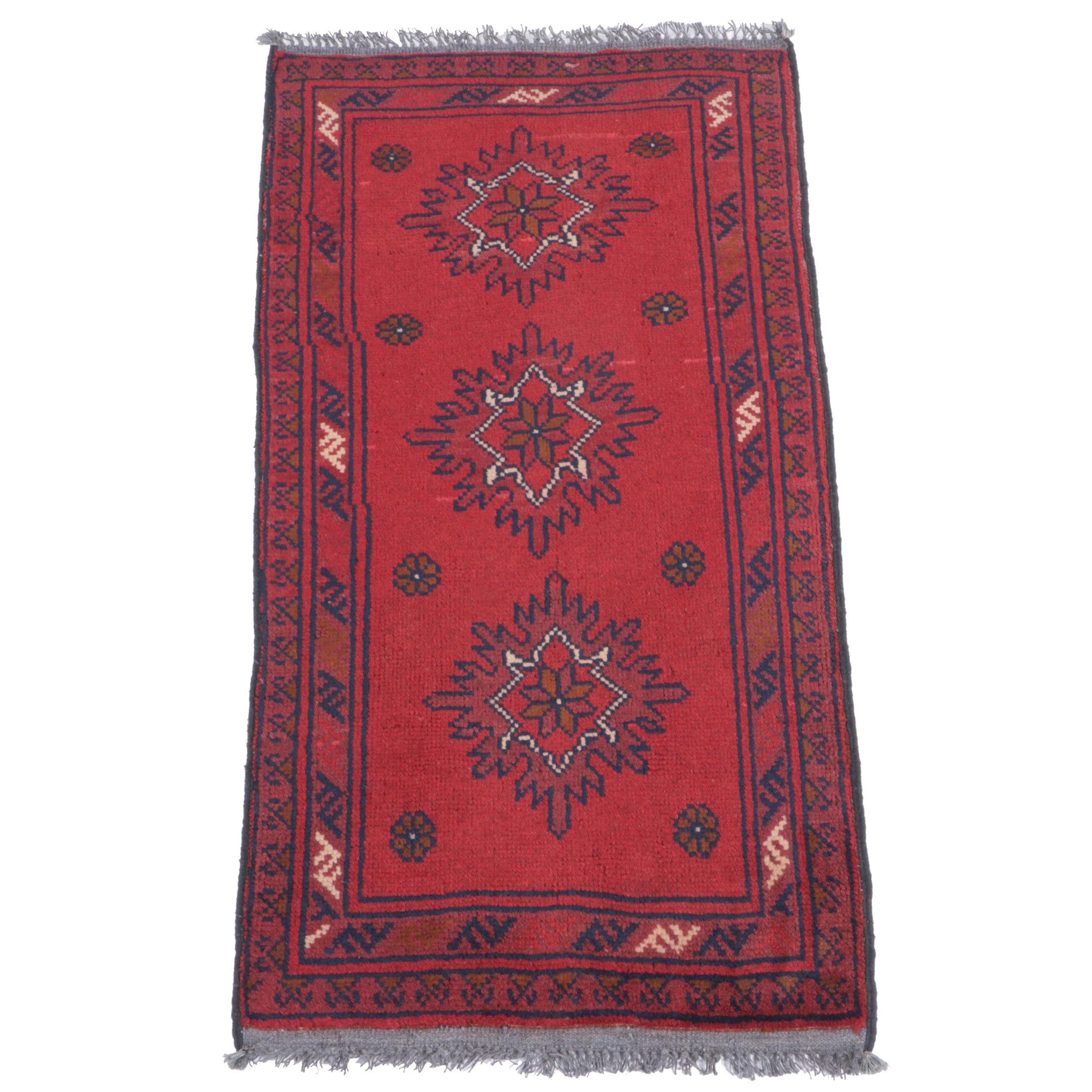 1'9 x 3'5 Hand-Knotted Afghan Baluch Accent Rug