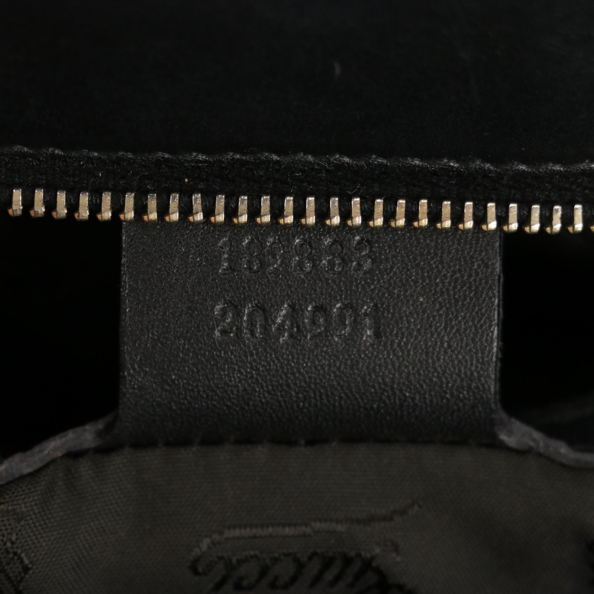 Gucci Queen Large Bow Buckle Satchel in Black Leather