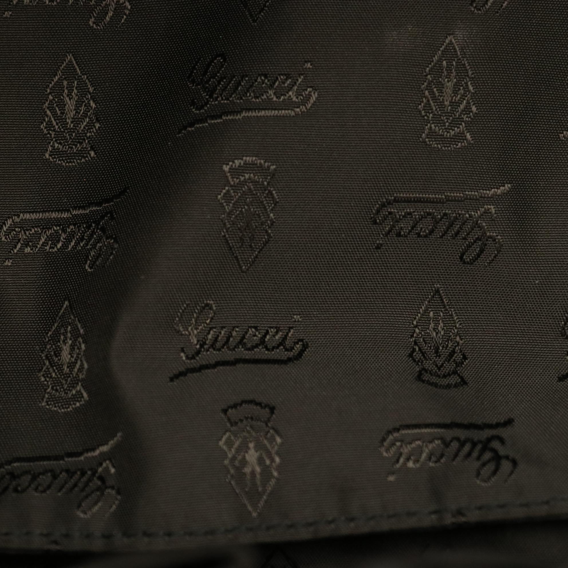 Gucci Queen Large Bow Buckle Satchel in Black Leather