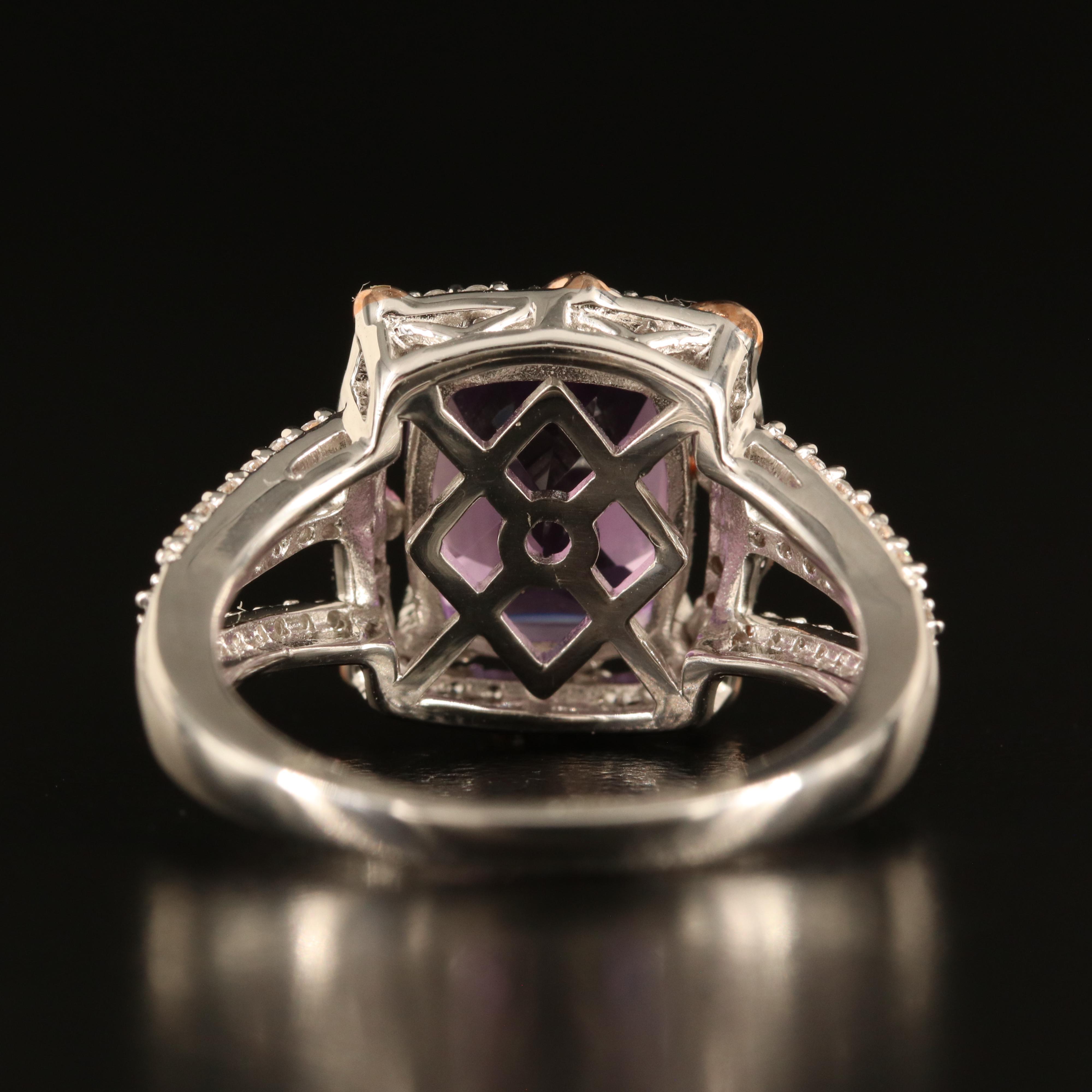 Sterling Amethyst and White Sapphire Ring