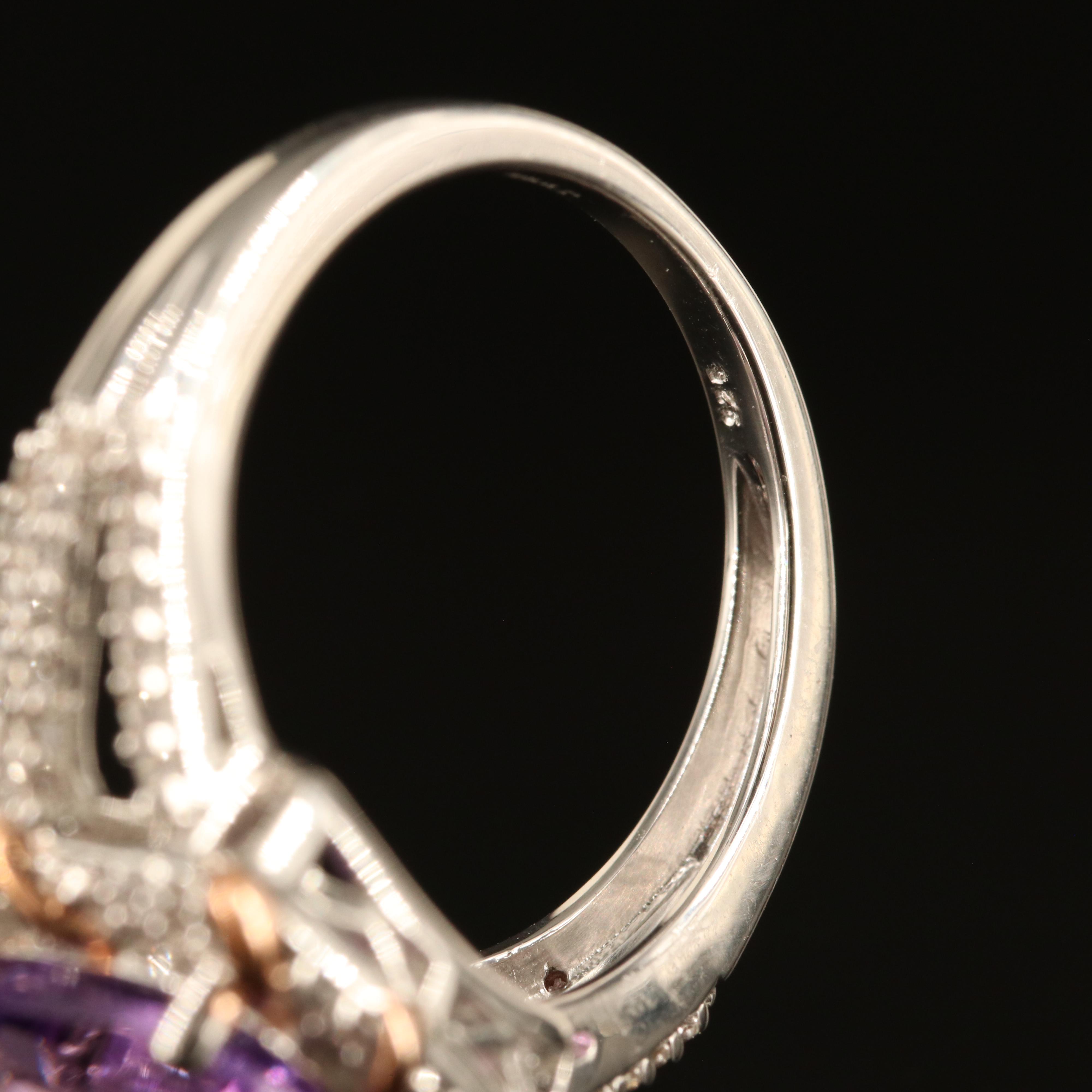 Sterling Amethyst and White Sapphire Ring