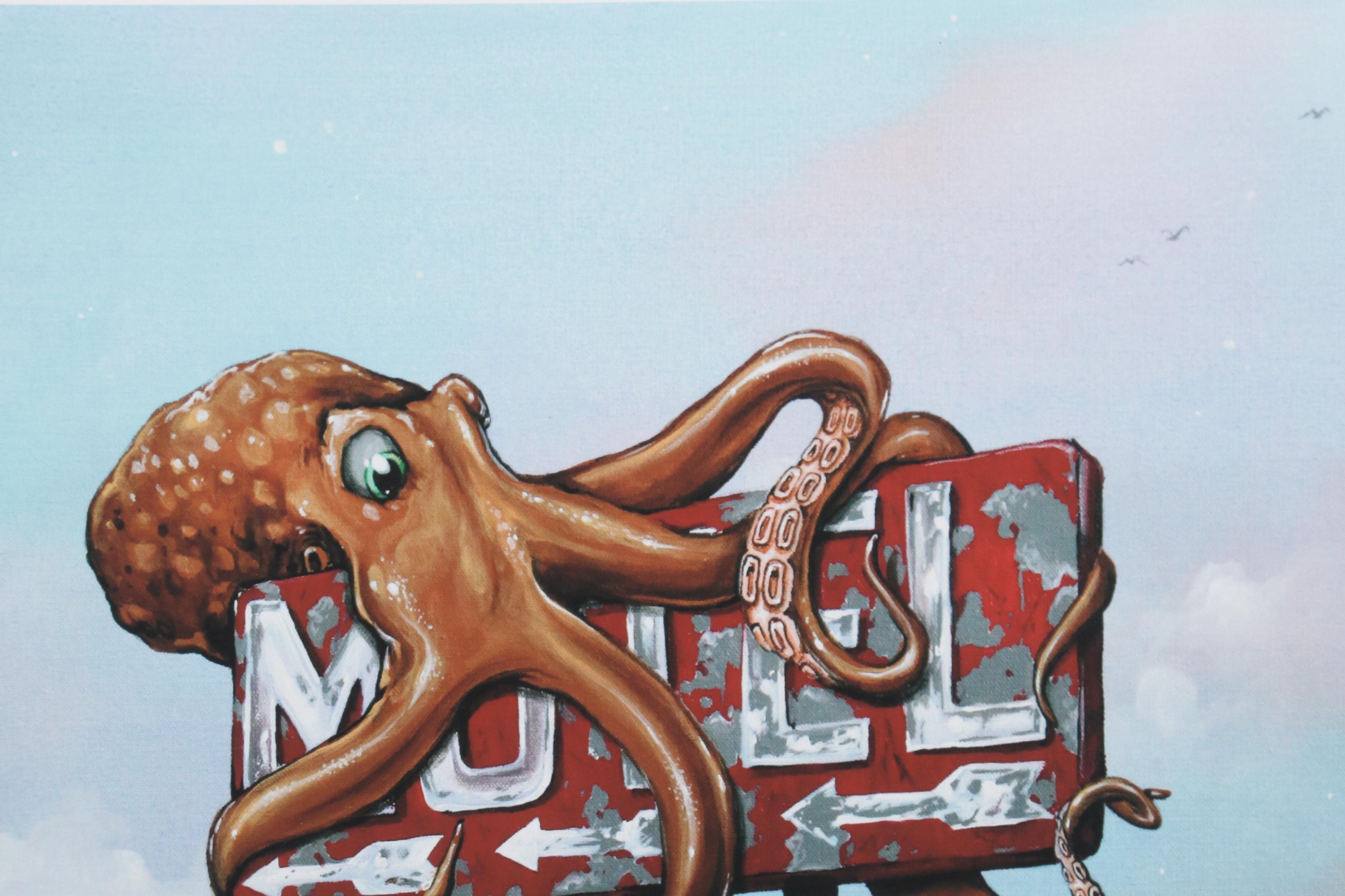Patrick Mayes Giclées of Octopi on Motel Signs, 21st Century
